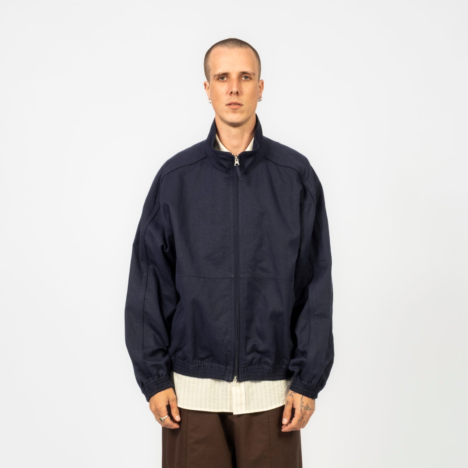 [DUNST] UNISEX LIGHT HARRINGTON JACKET _ NAVY