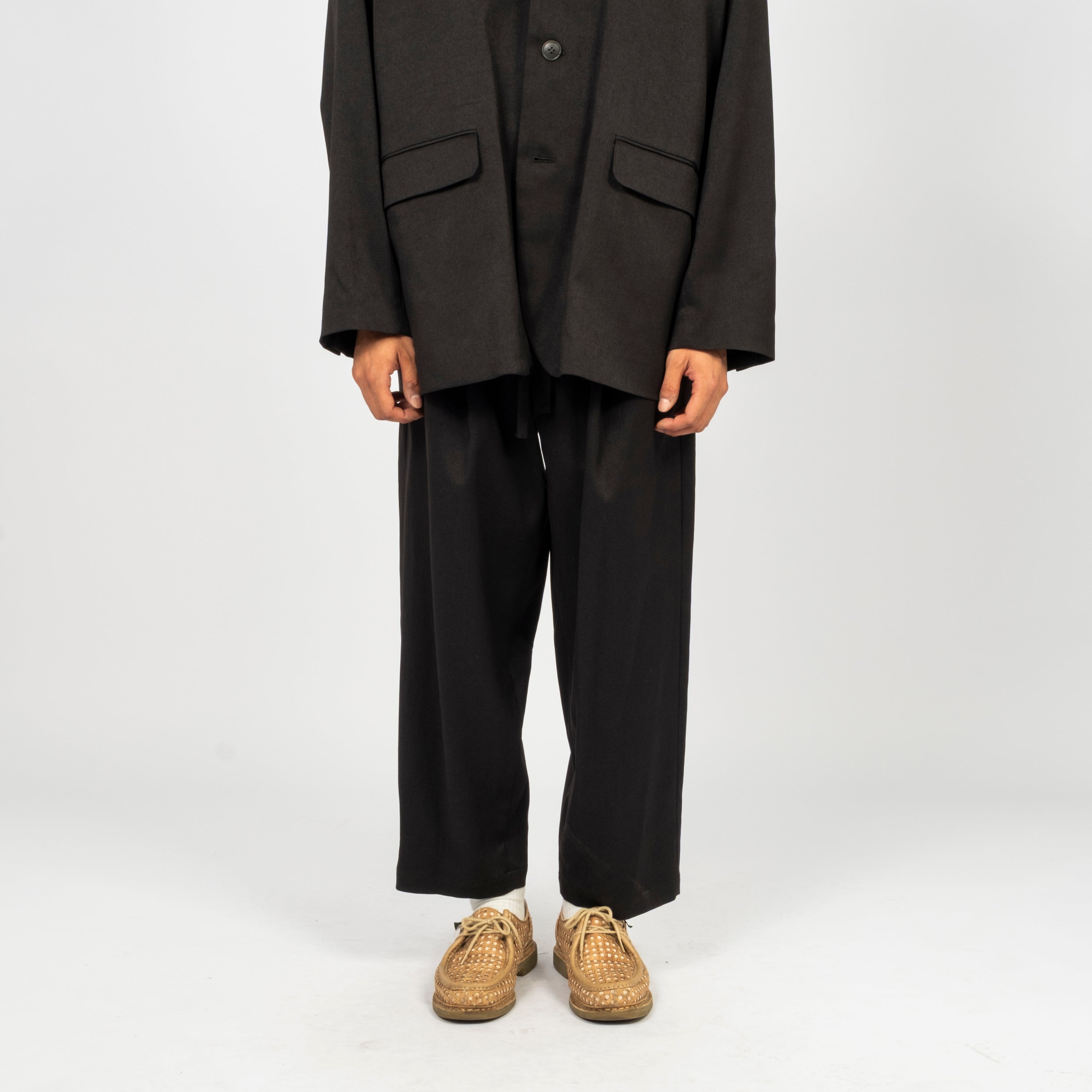 [YOKO SAKAMOTO] DOUBLE PLEATED EASY PANTS _ BLACK