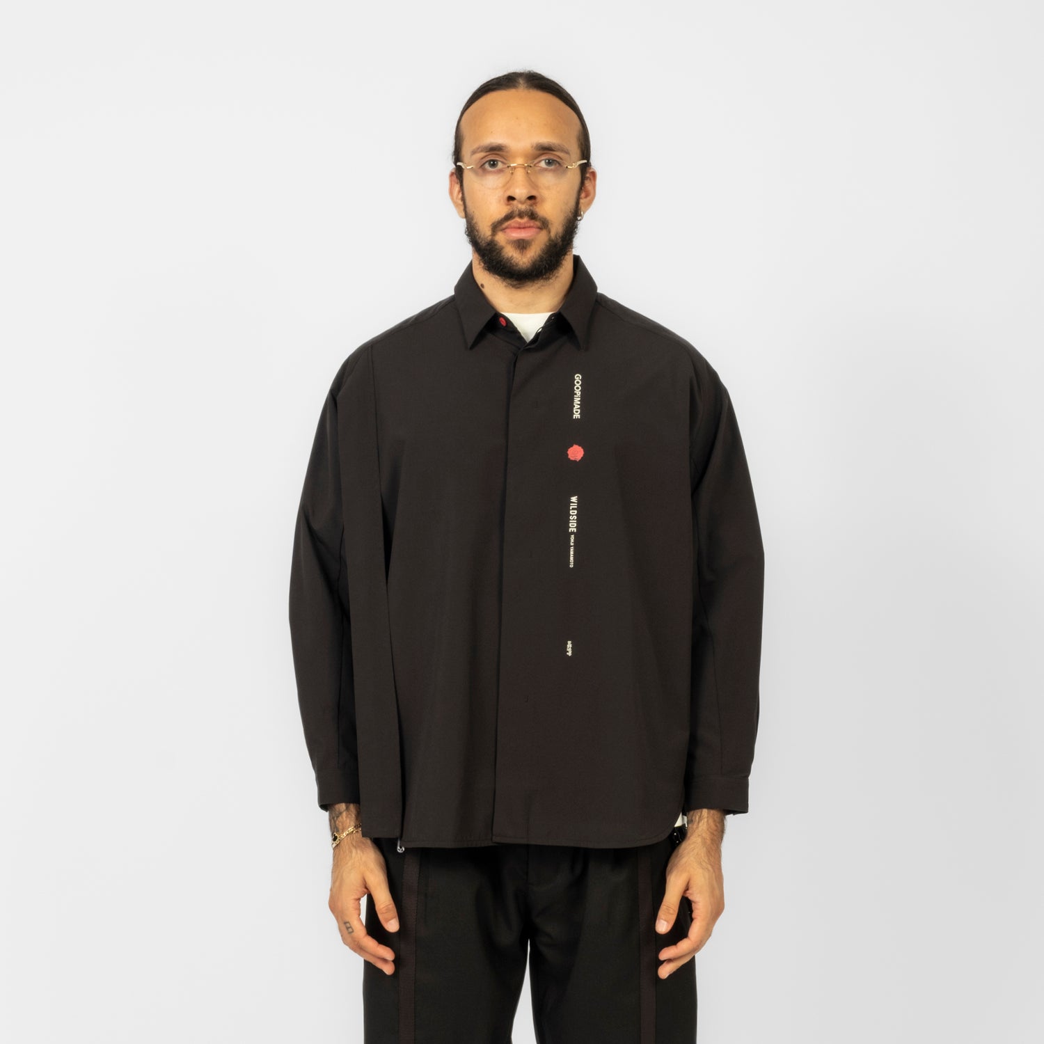 [GOOPiMADE x WILDSIDE YOHJI YAMAMOTO] PLEAT FORMAL SHIRT _ BLACK