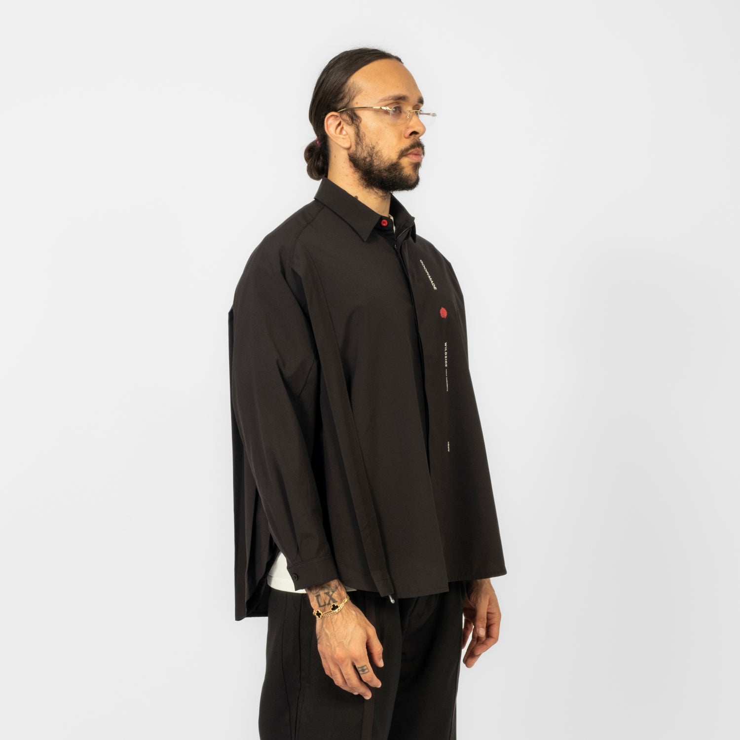 [GOOPiMADE x WILDSIDE YOHJI YAMAMOTO] PLEAT FORMAL SHIRT _ BLACK