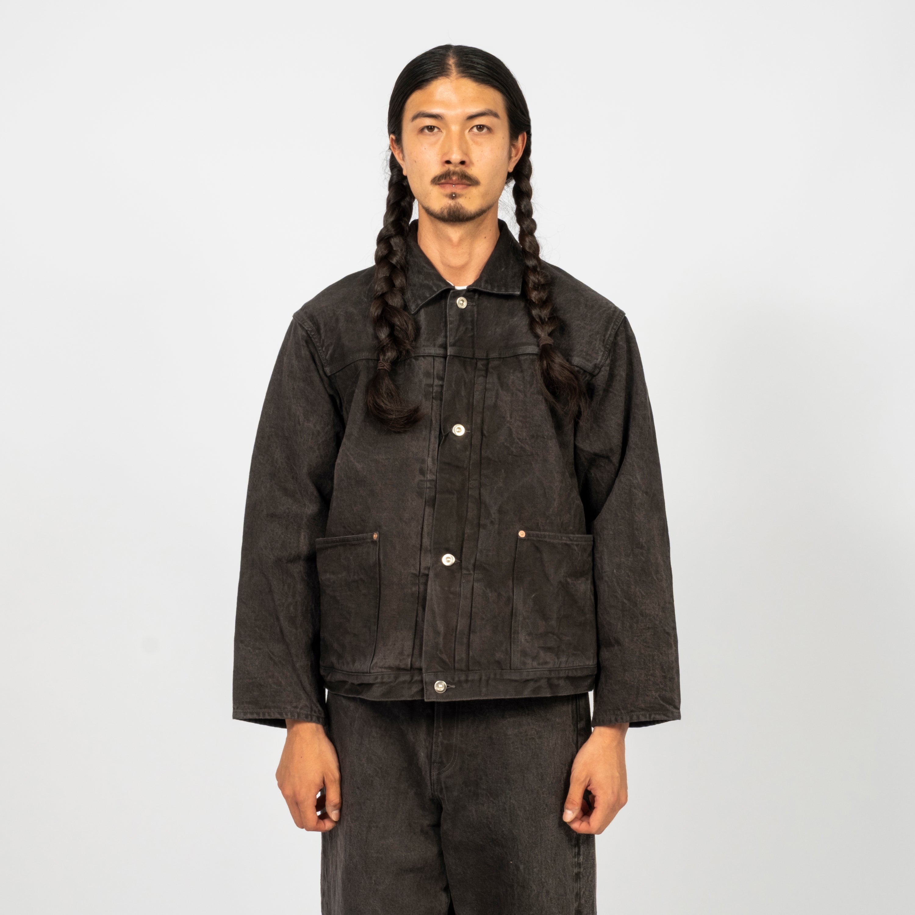 [YOKO SAKAMOTO] PLEATS BLOUSE _ SUMI INK