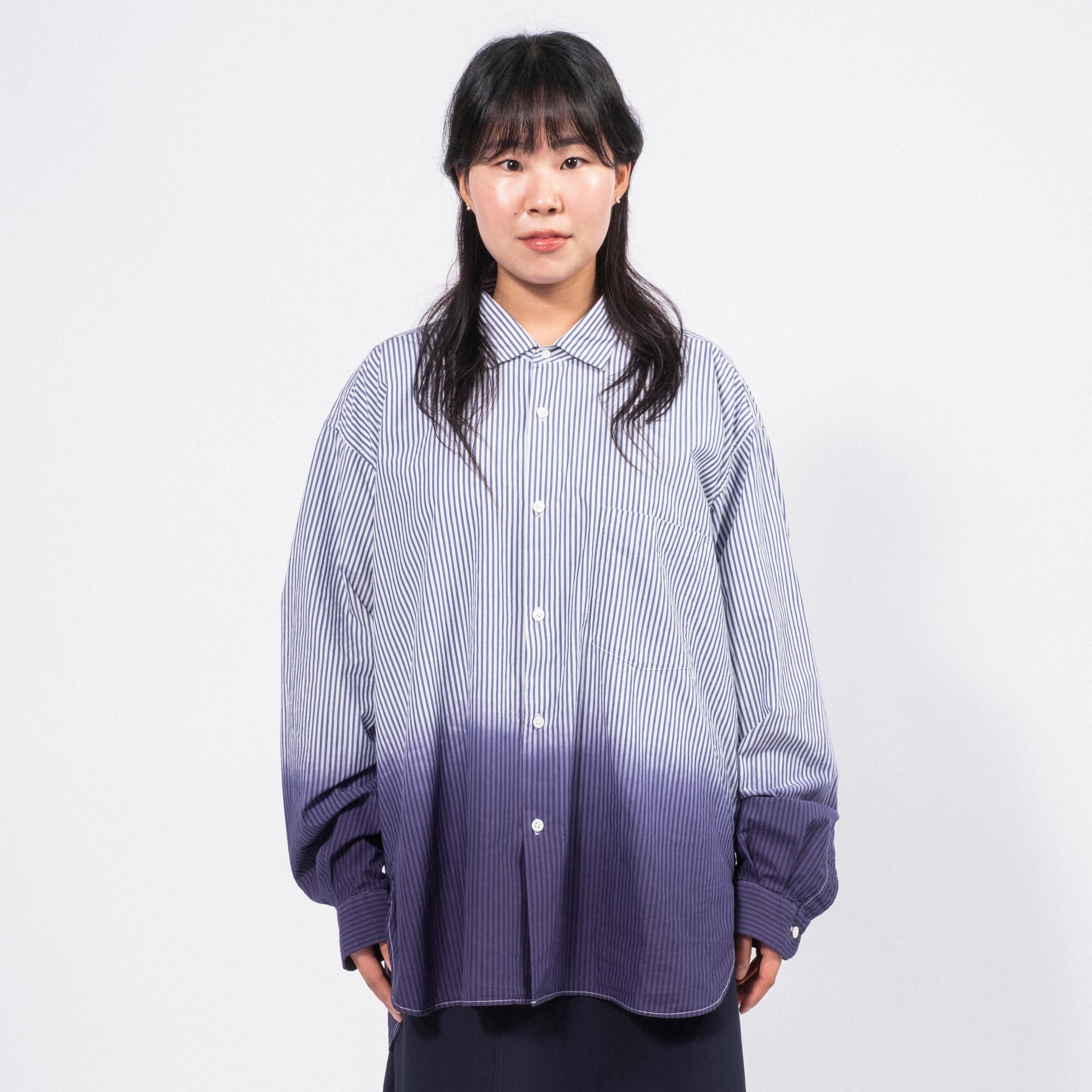 [NANAMICA] REGULAR COLLAR WIND SHIRT _ NAVY