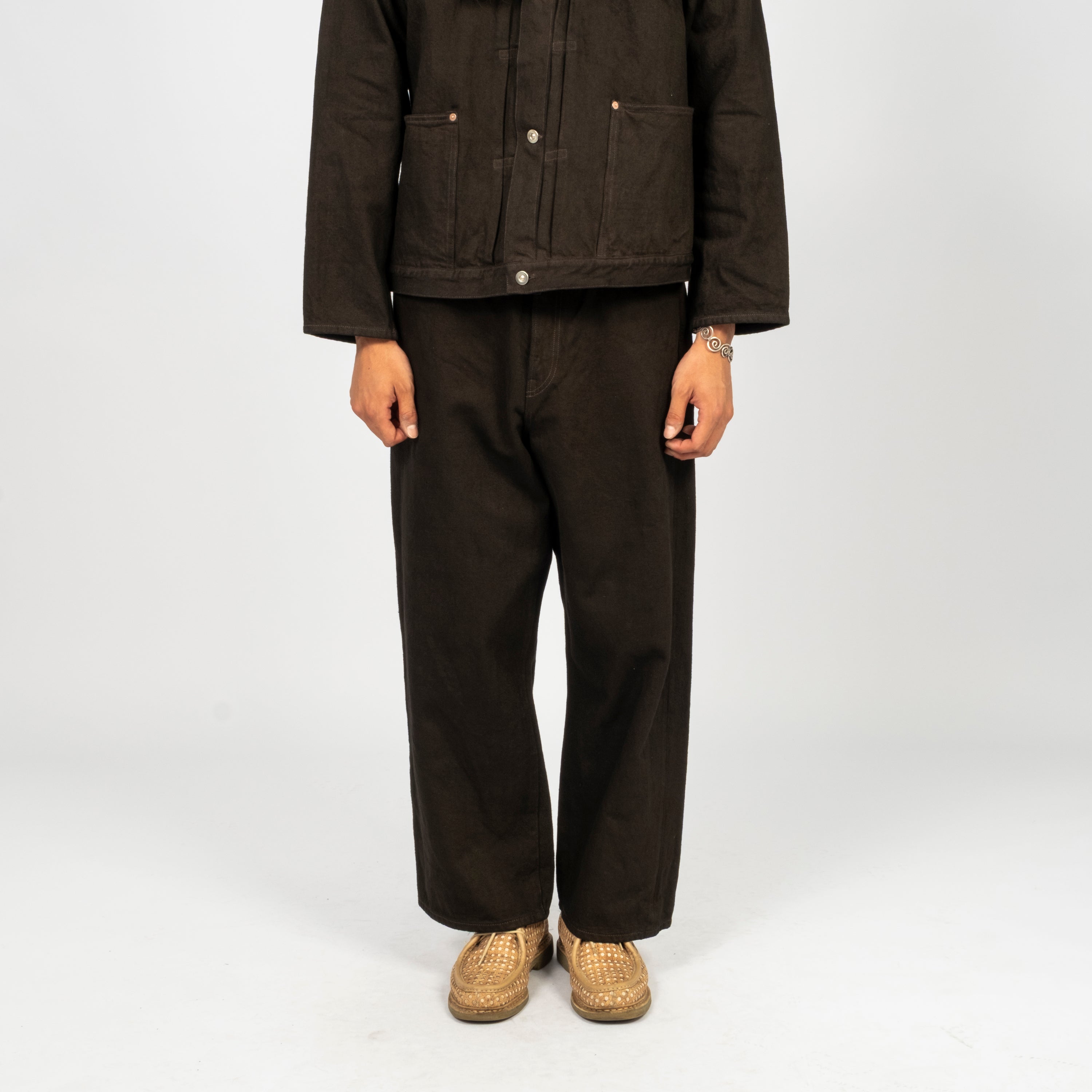 [YOKO SAKAMOTO] 5POCKET BAGGY PANTS _ KAKISHIBU