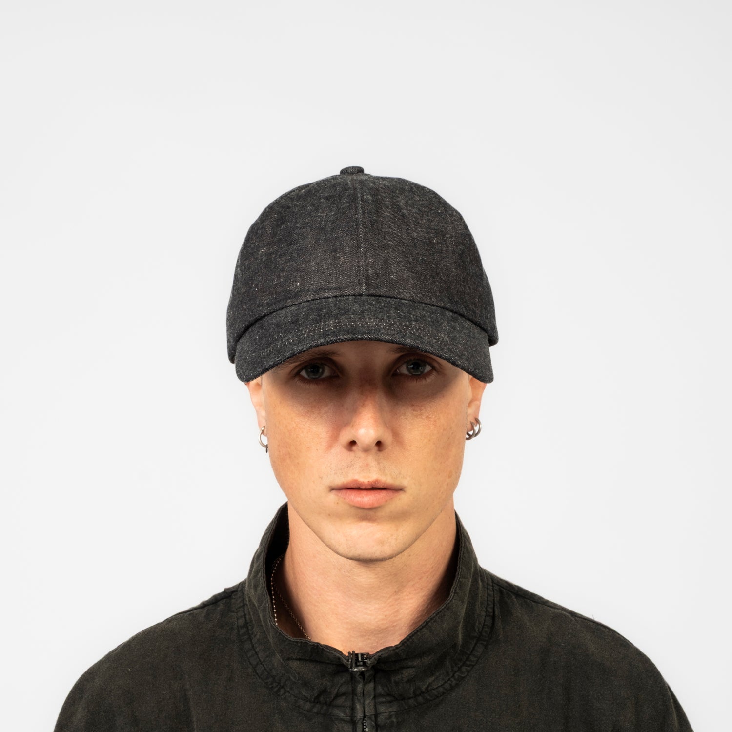 [NINE TAILOR] N-1605 HORSETAIL CAP _ BLACK DENIM