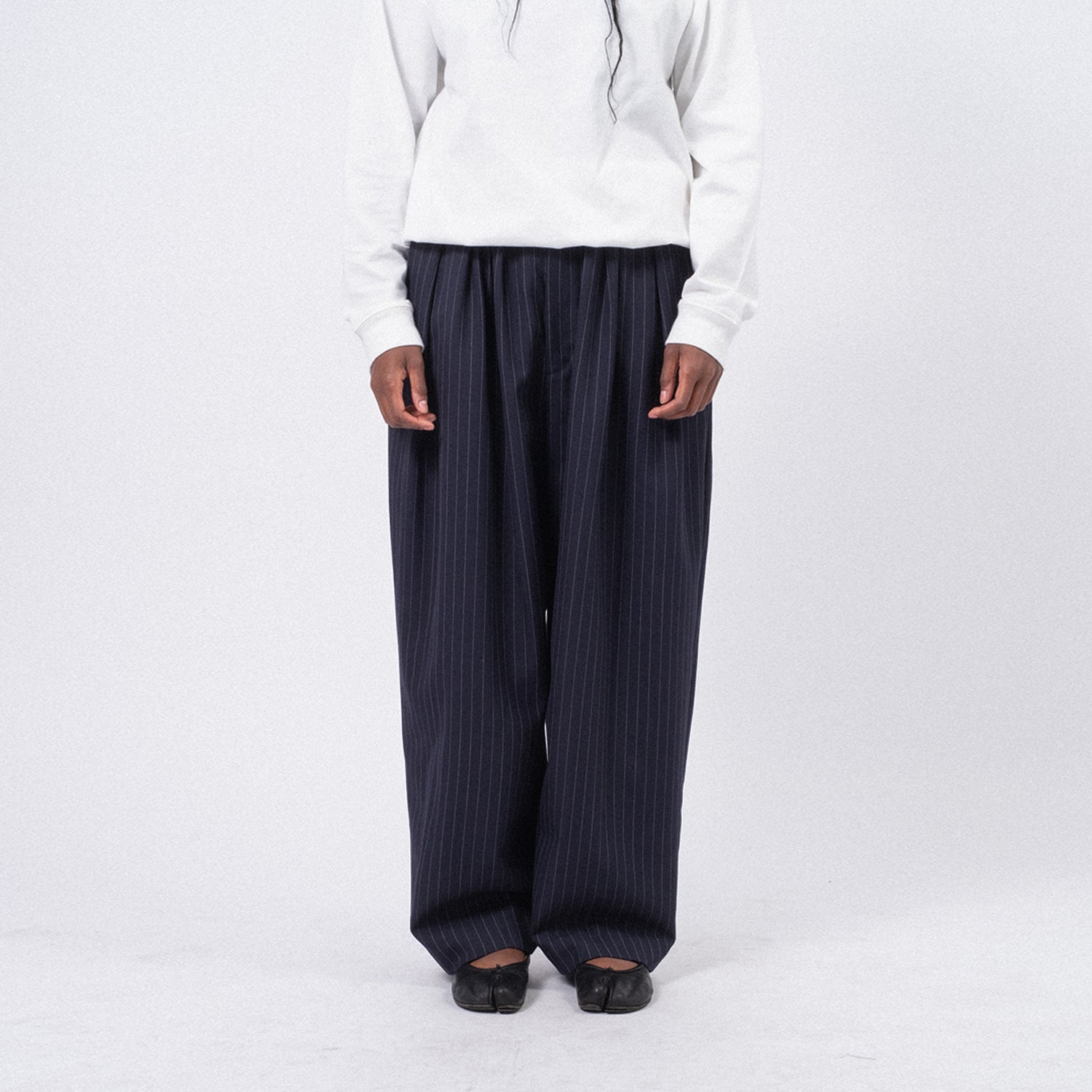 [RHODOLIRION] PS1023 TACK BALLOON PANTS _ B-NAVY