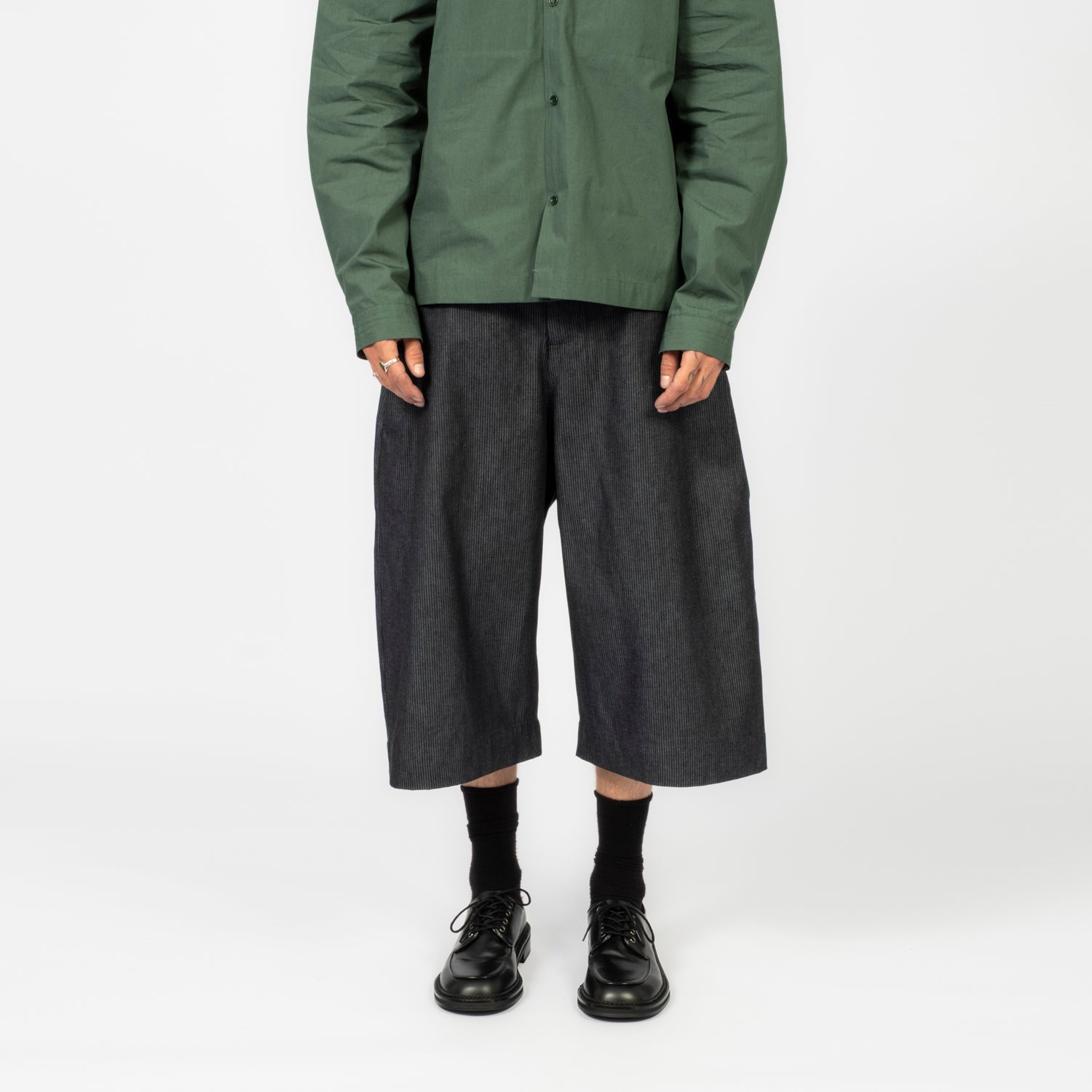 [SAGE NATION] STRIPE SHORTS _ INDIGO STRIPE