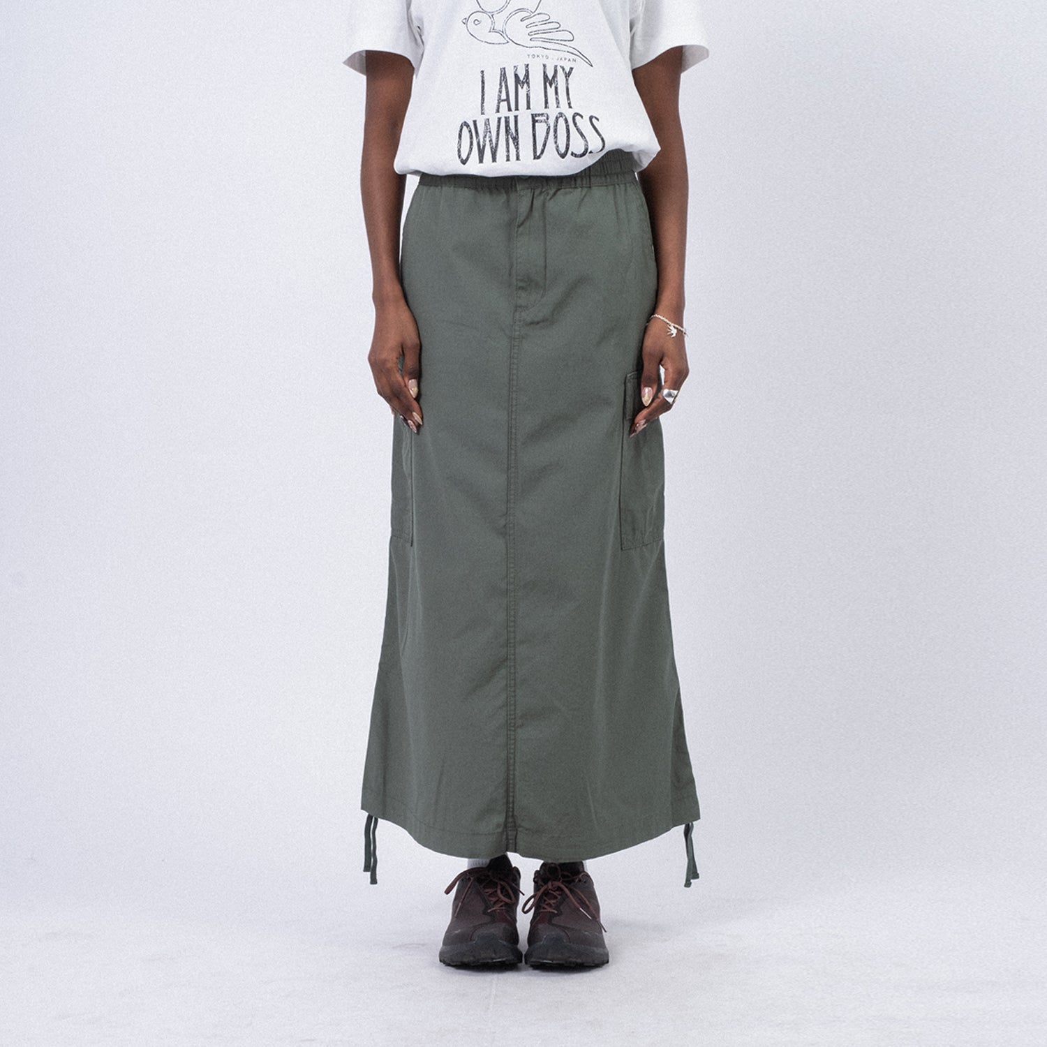 [CARHARTT] W CARGO SKIRT LONG _ DUCK GREEN RINSED