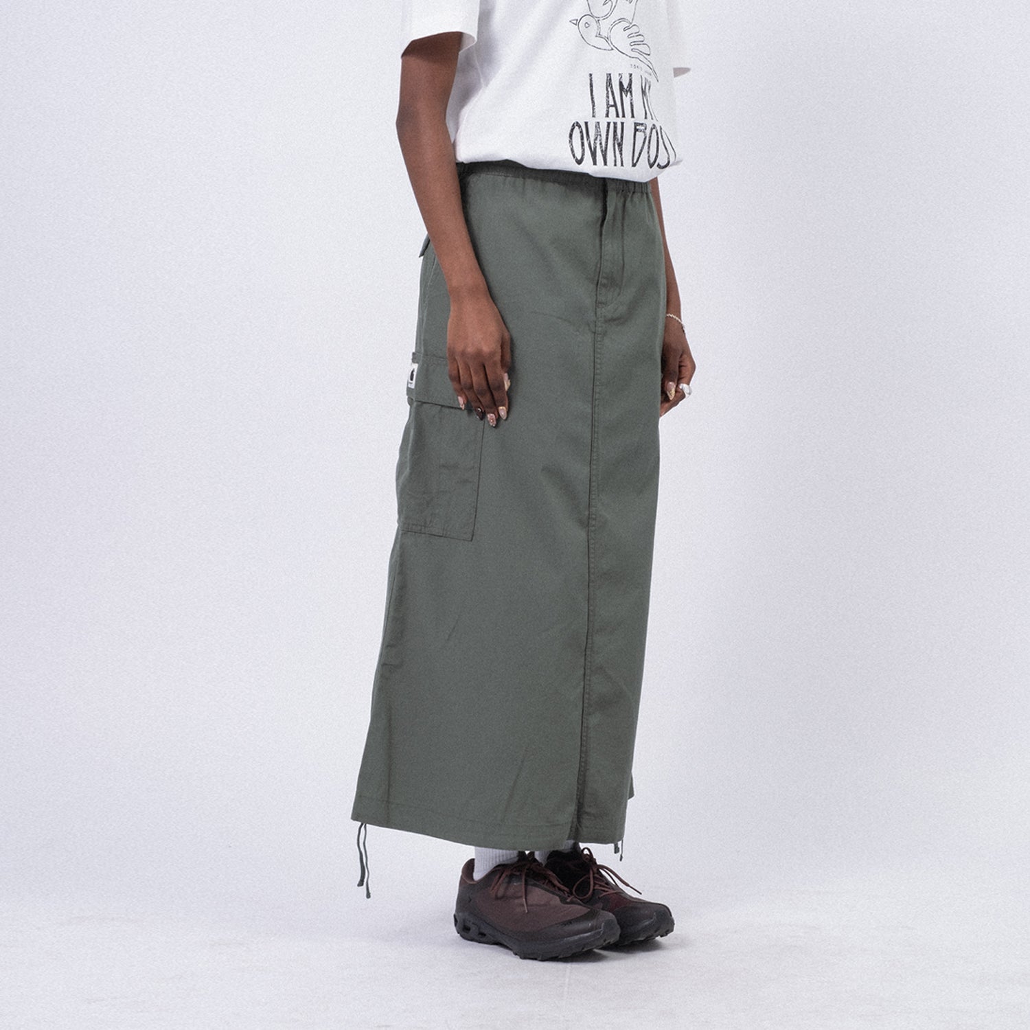 [CARHARTT] W CARGO SKIRT LONG _ DUCK GREEN RINSED