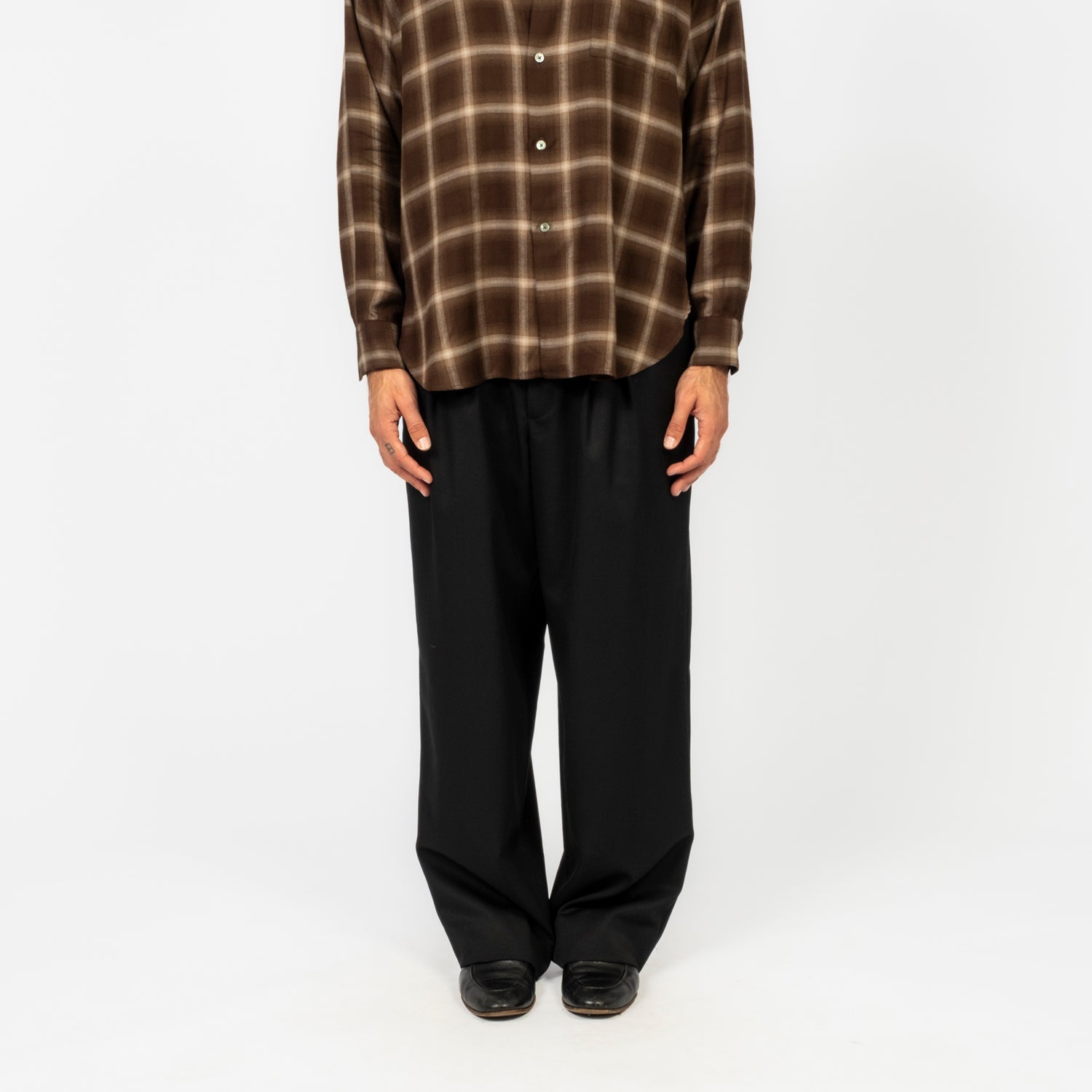 [SSSTEIN] ST.1428 EASY WIDE TROUSERS _ BLACK