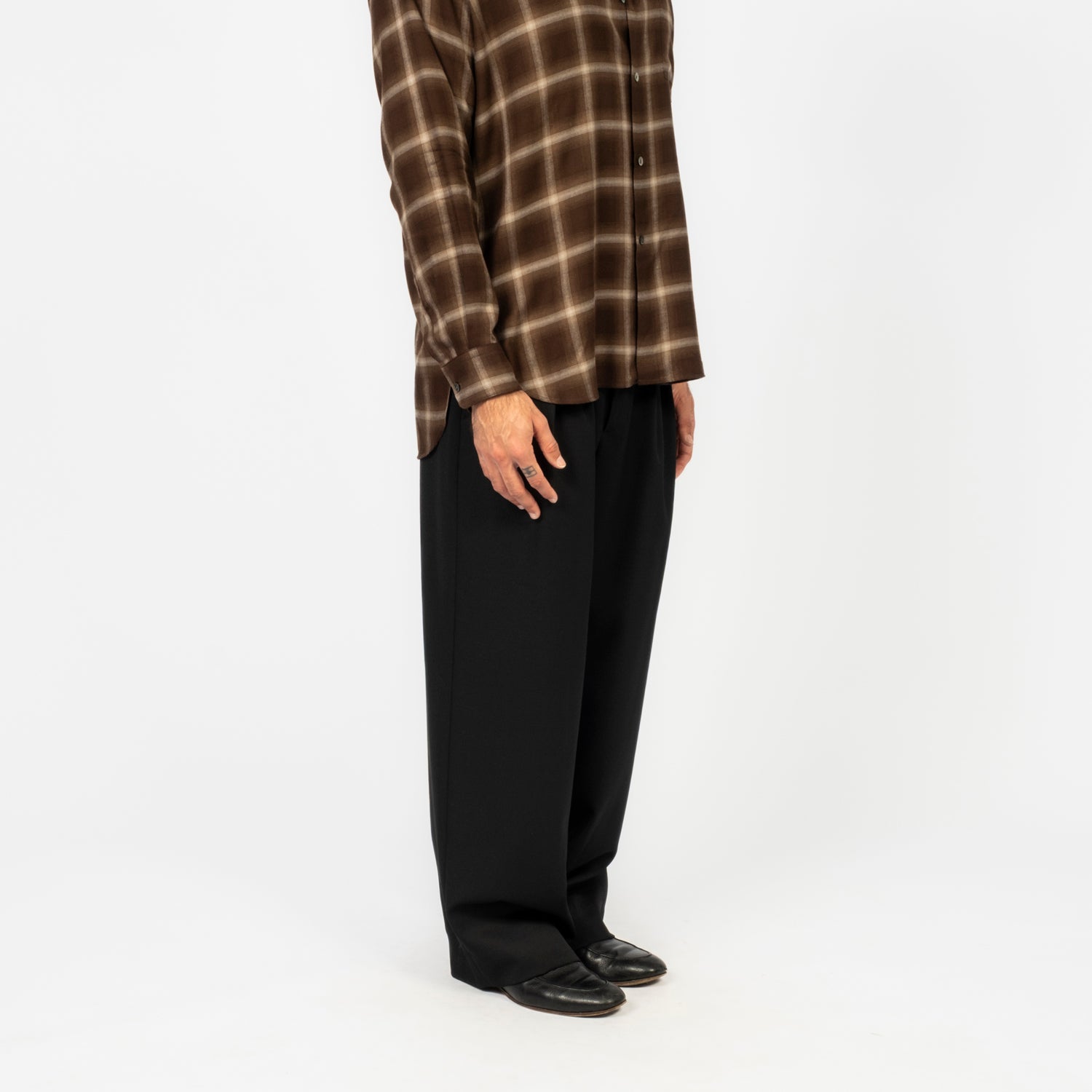 [SSSTEIN] ST.1428 EASY WIDE TROUSERS _ BLACK