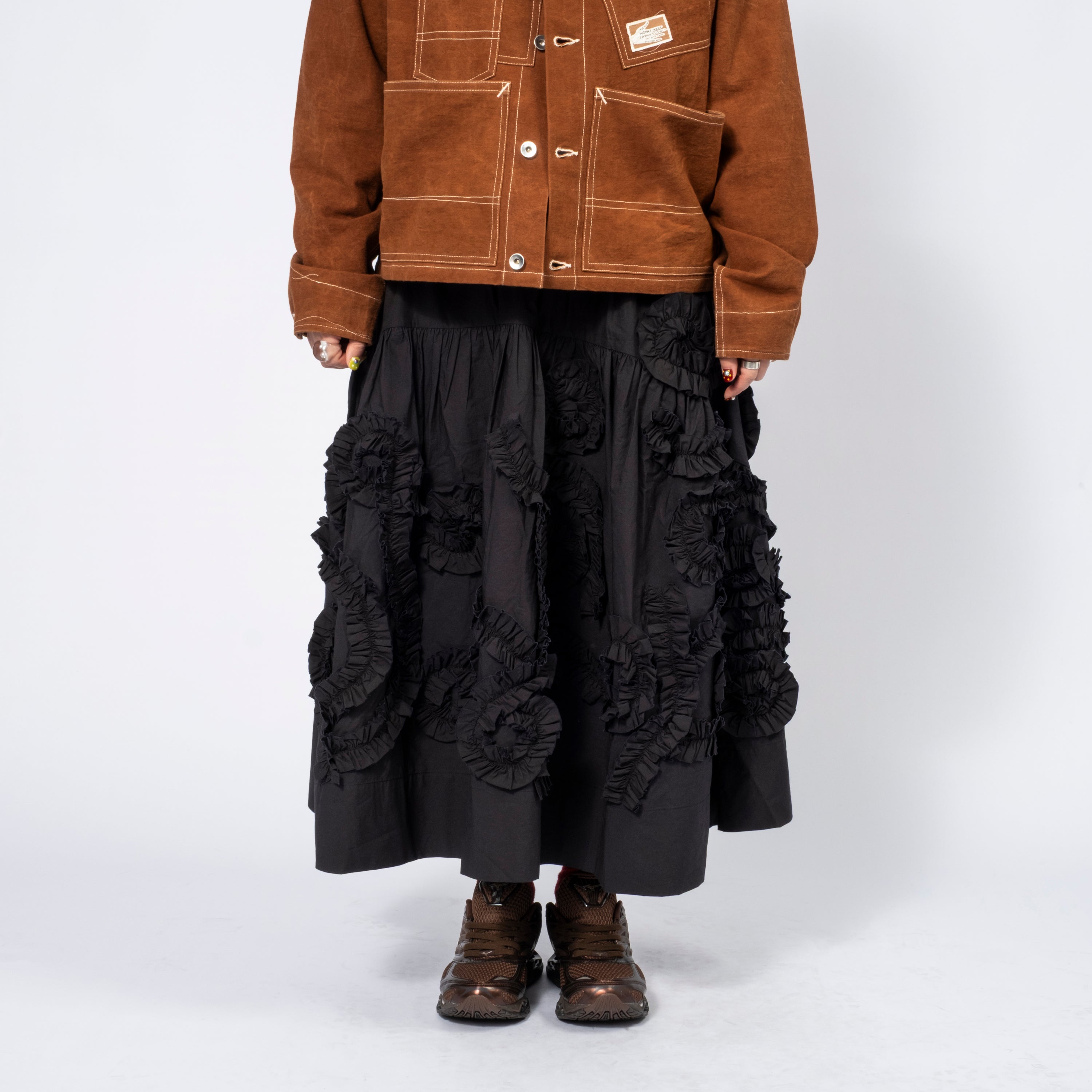[STORY MFG] ORBIT SKIRT _ BLACK FOSSIL