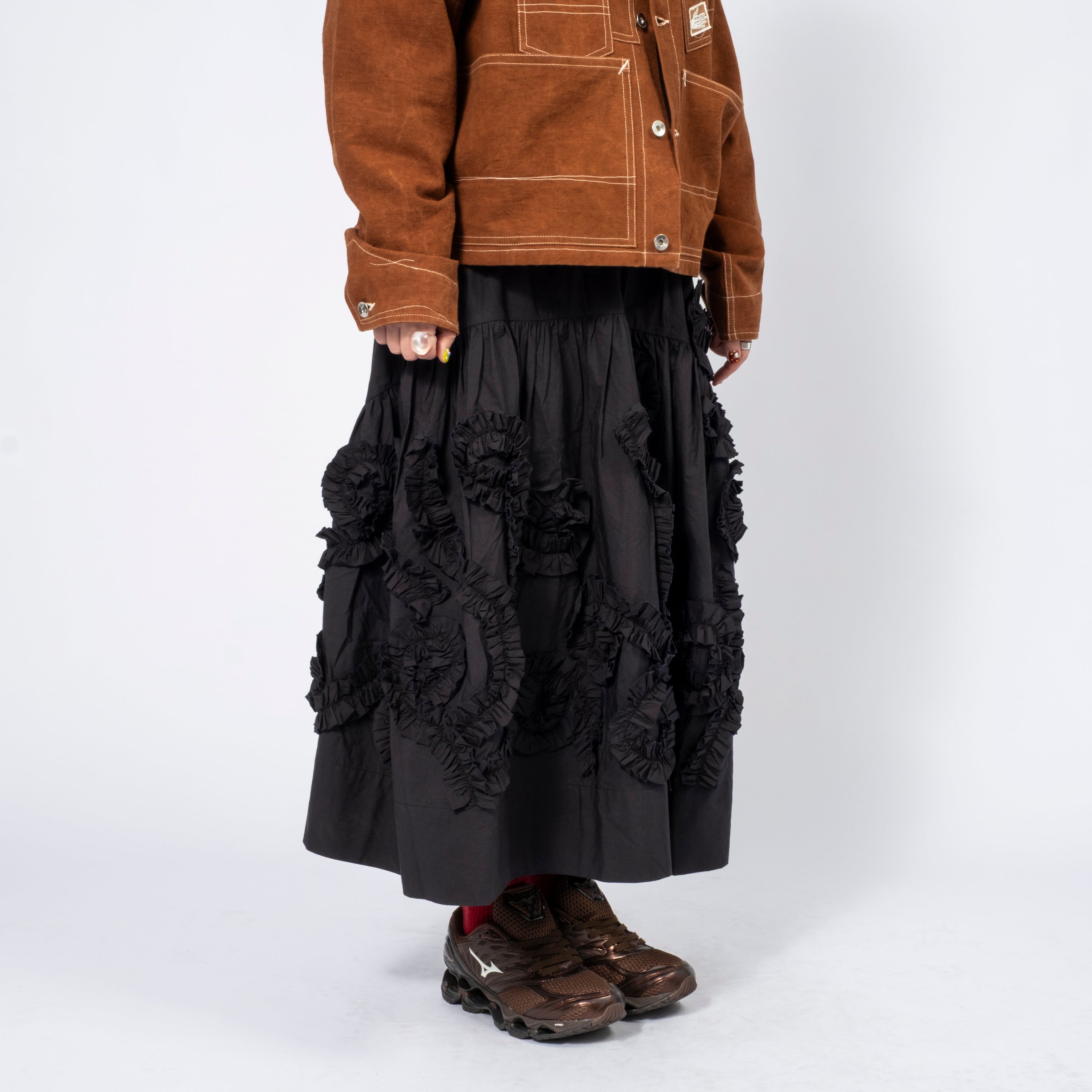 [STORY MFG] ORBIT SKIRT _ BLACK FOSSIL