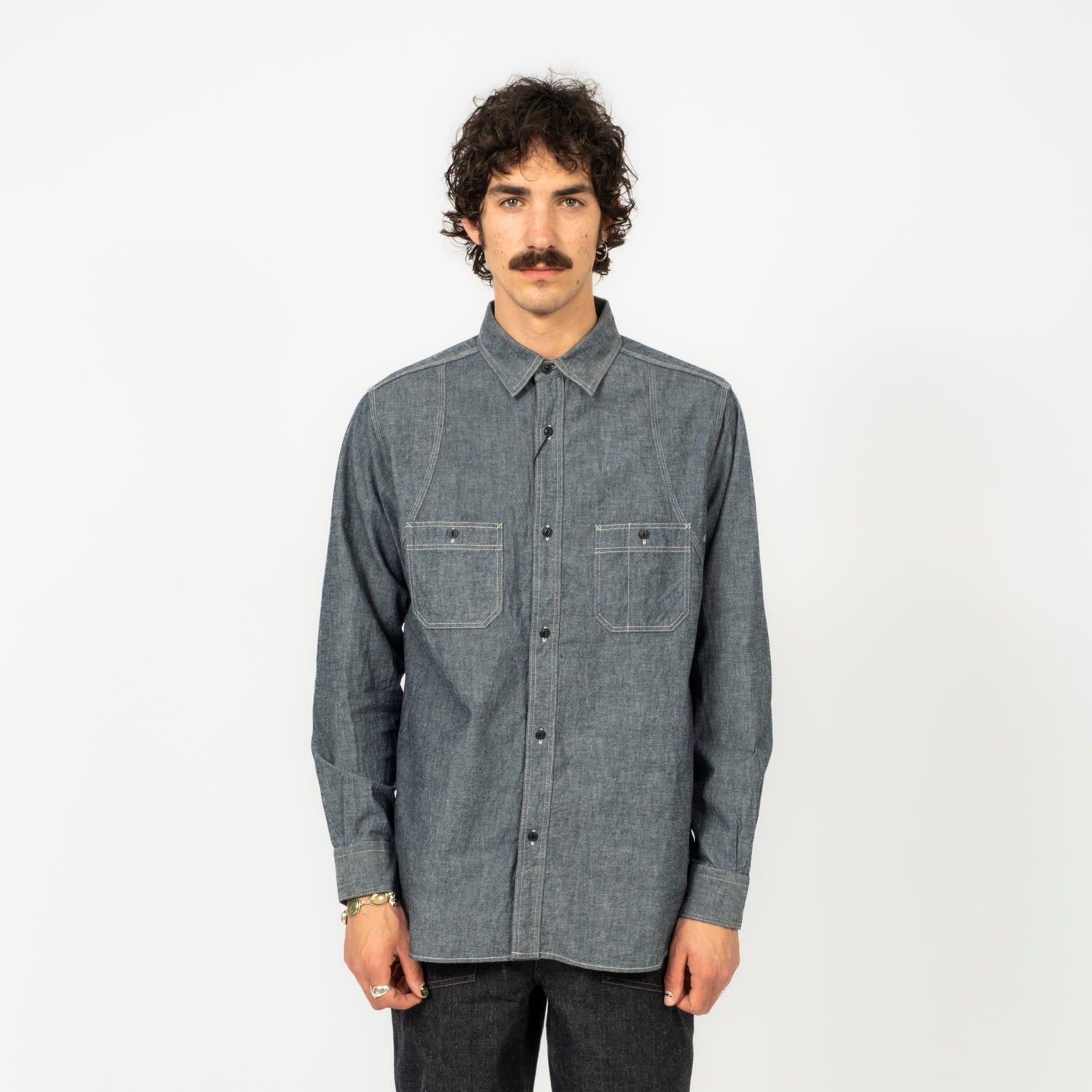 [NIGEL CABOURN] MEDICAL SHIRT _ INDIGO