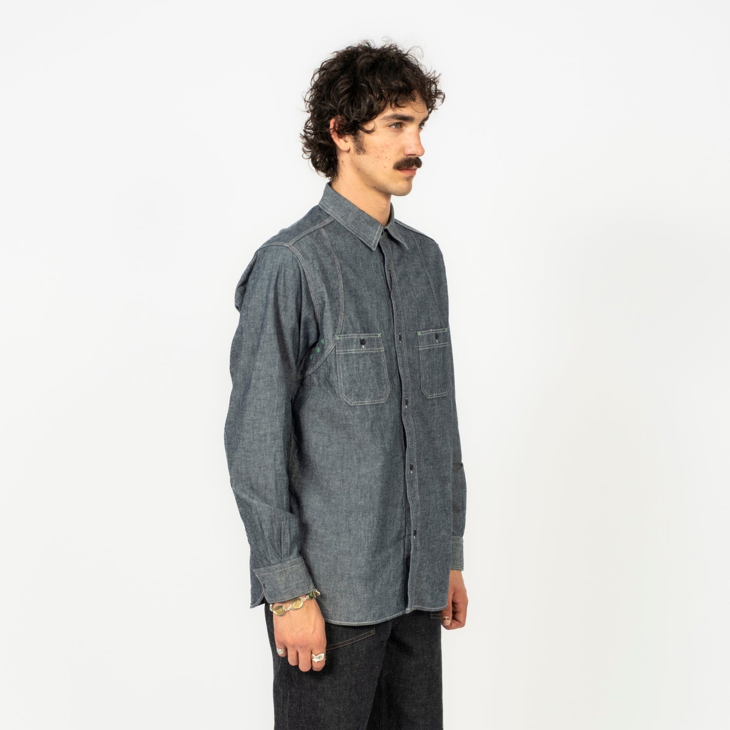 [NIGEL CABOURN] MEDICAL SHIRT _ INDIGO