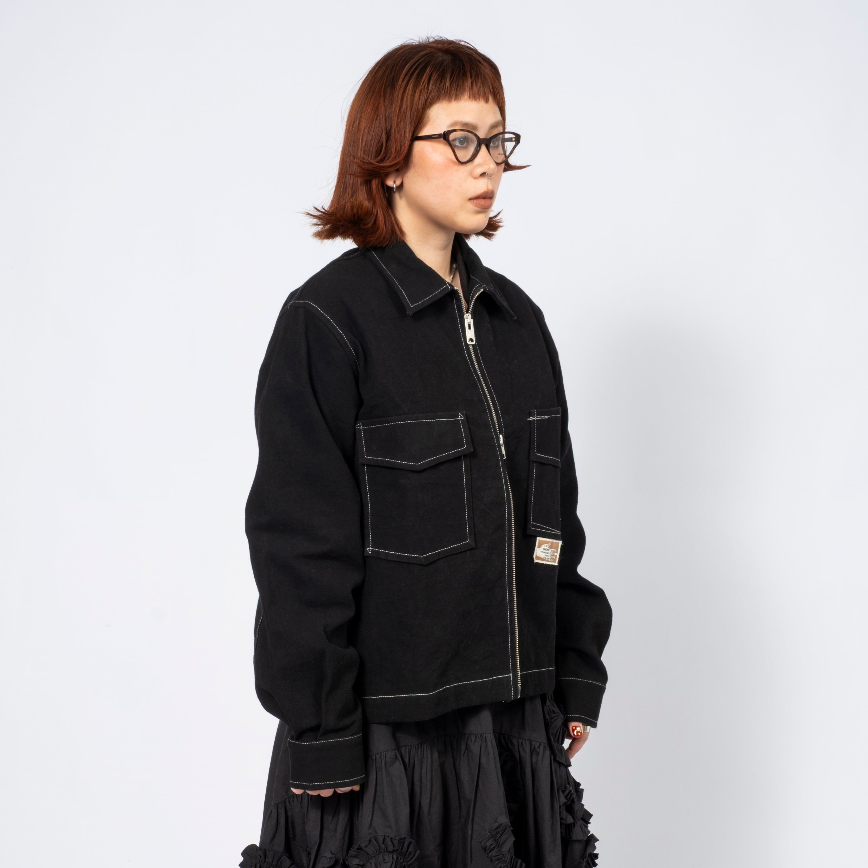 [STORY MFG] 555 JACKET _ BLACK WONKY WEAR