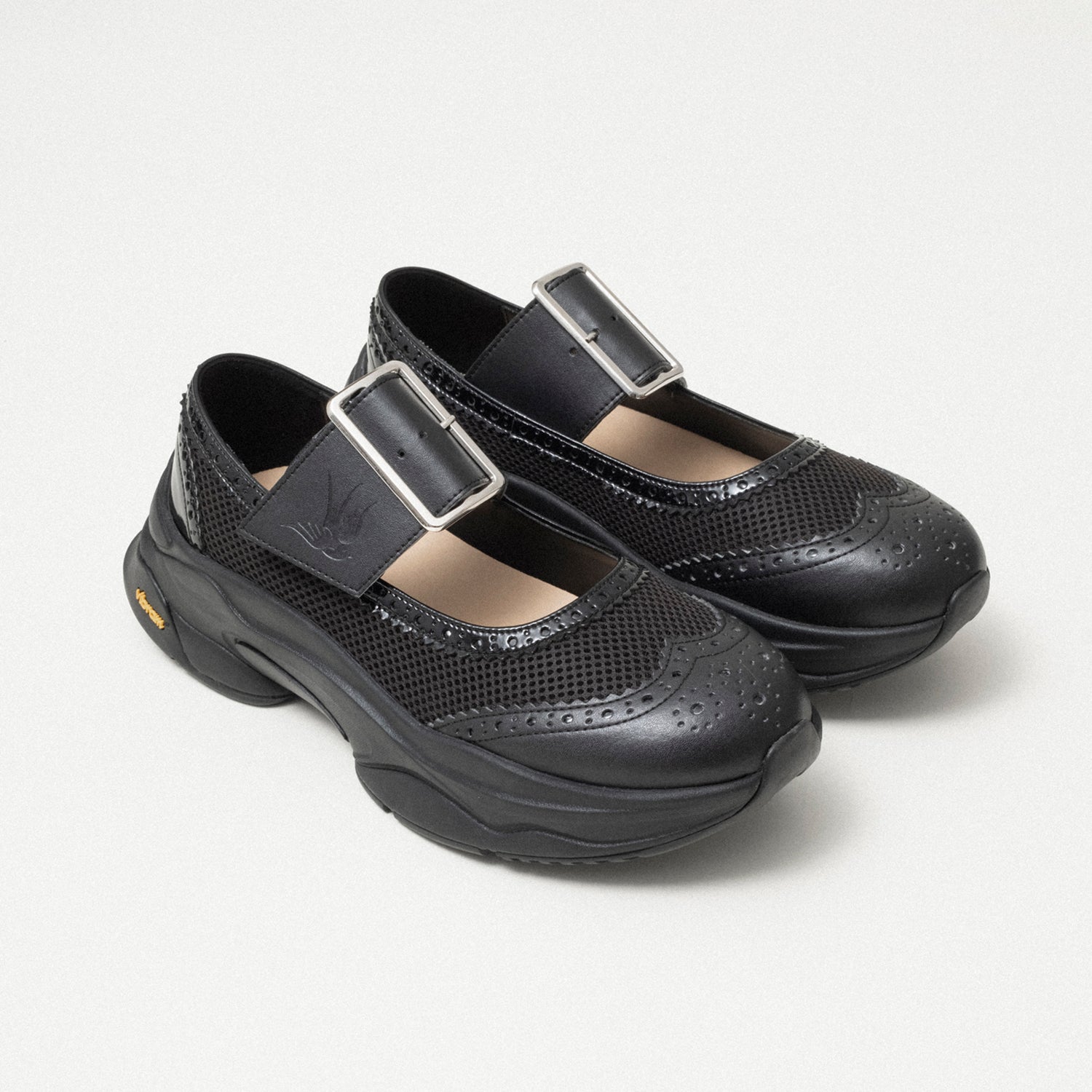 [RHODOLIRION] PS1131 WING TIP SNEAKERS _ BLACK