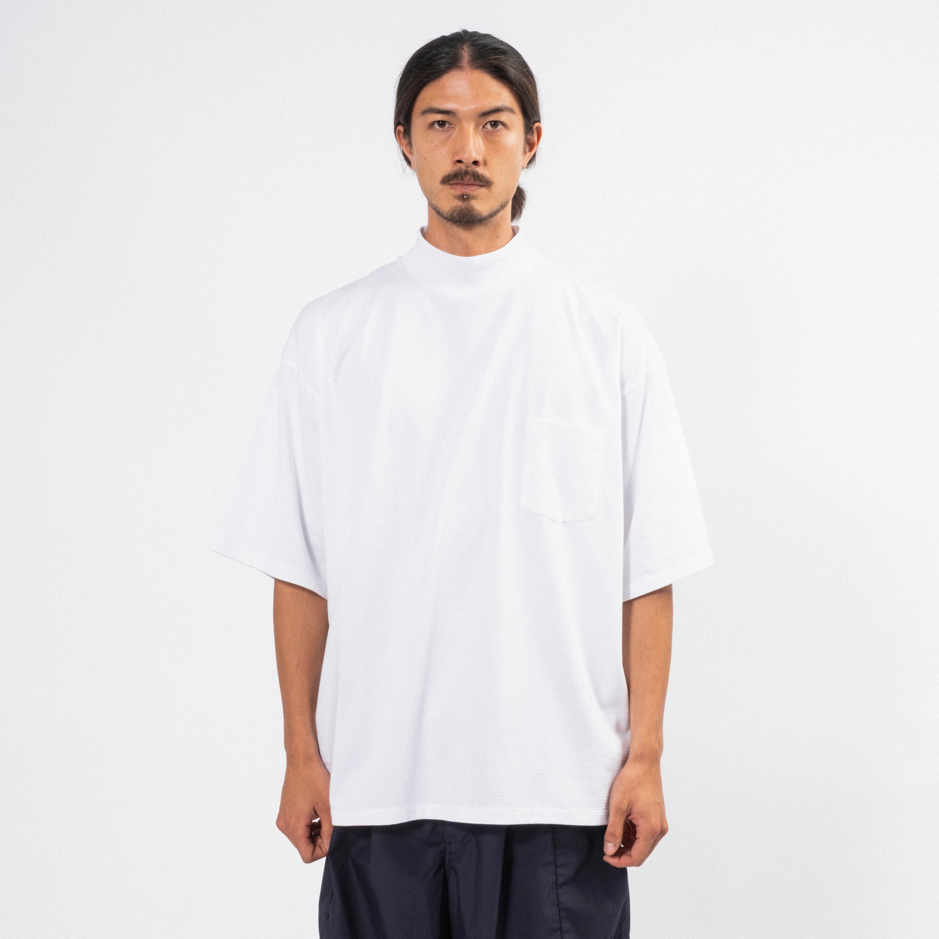 [NANAMICA] MOCK NECK TEE _ OFF WHITE