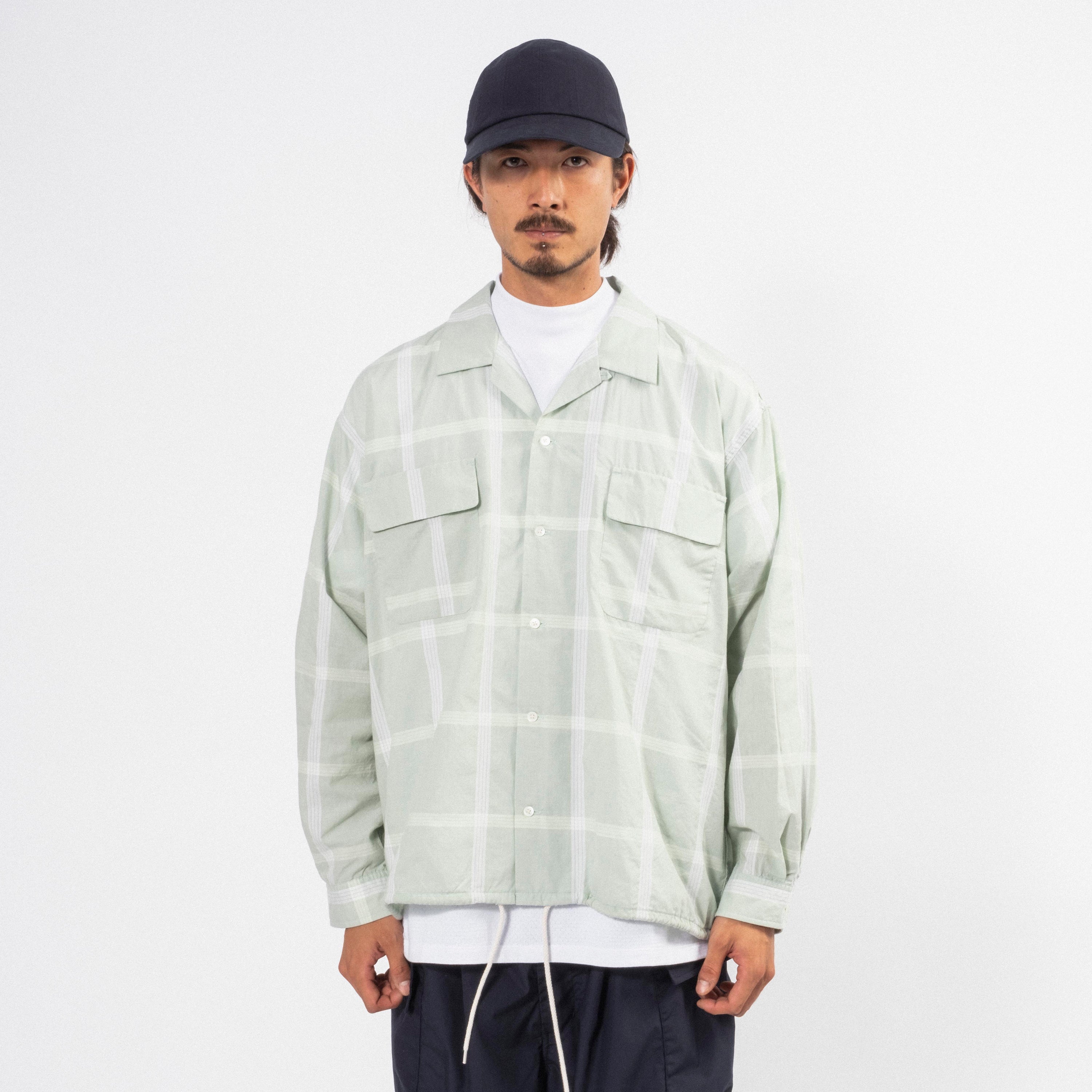 [NANAMICA] PALAKA CHECK SHIRT _ CORAL GREEN