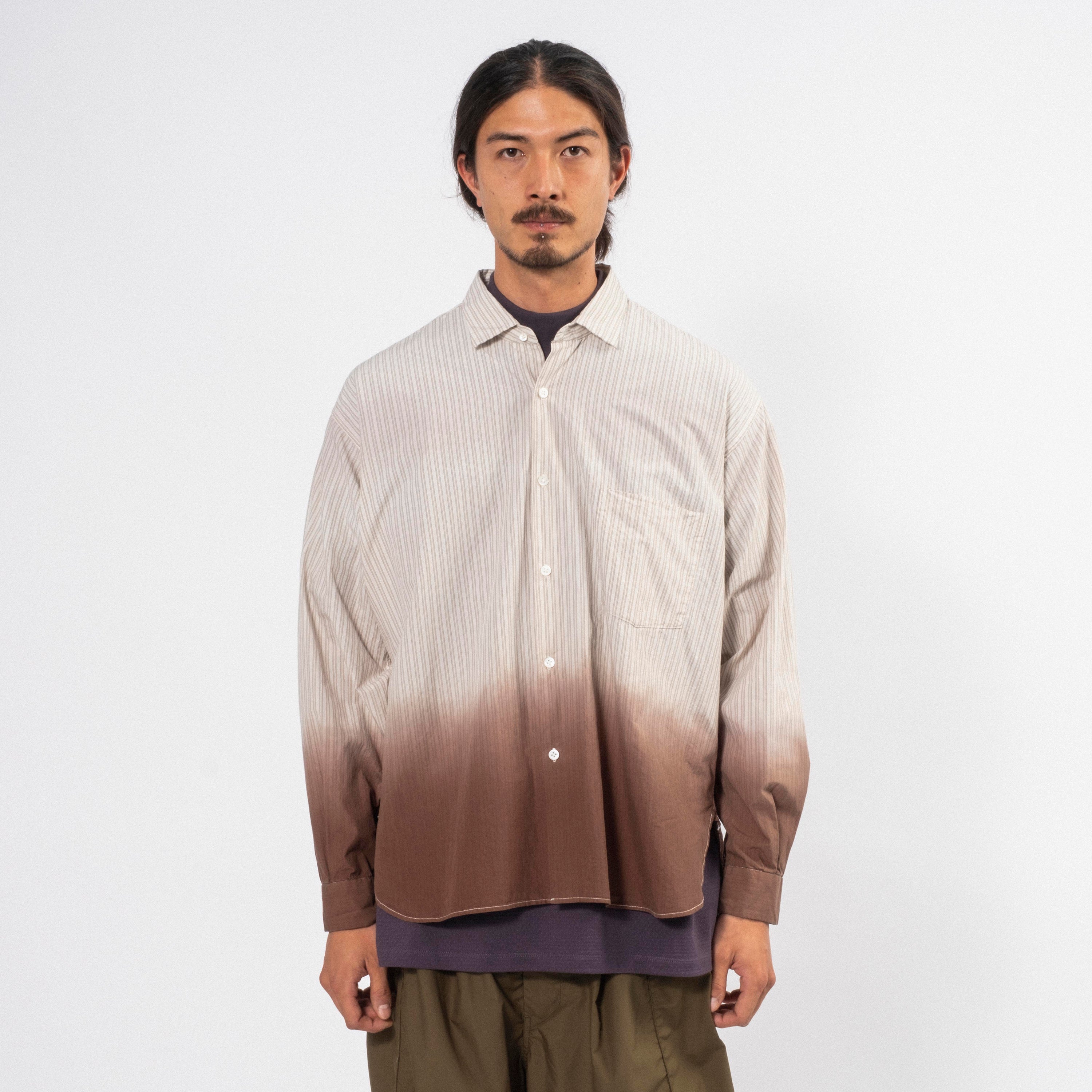 [NANAMICA] REGULAR COLLAR WIND SHIRT _ BEIGE