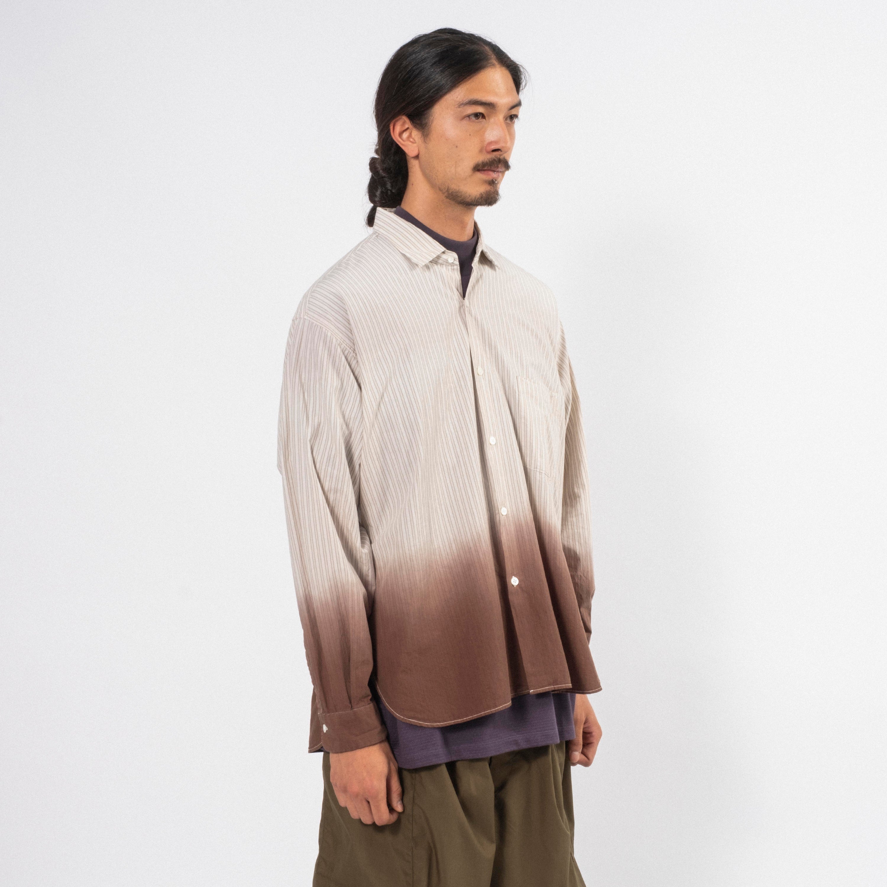 [NANAMICA] REGULAR COLLAR WIND SHIRT _ BEIGE