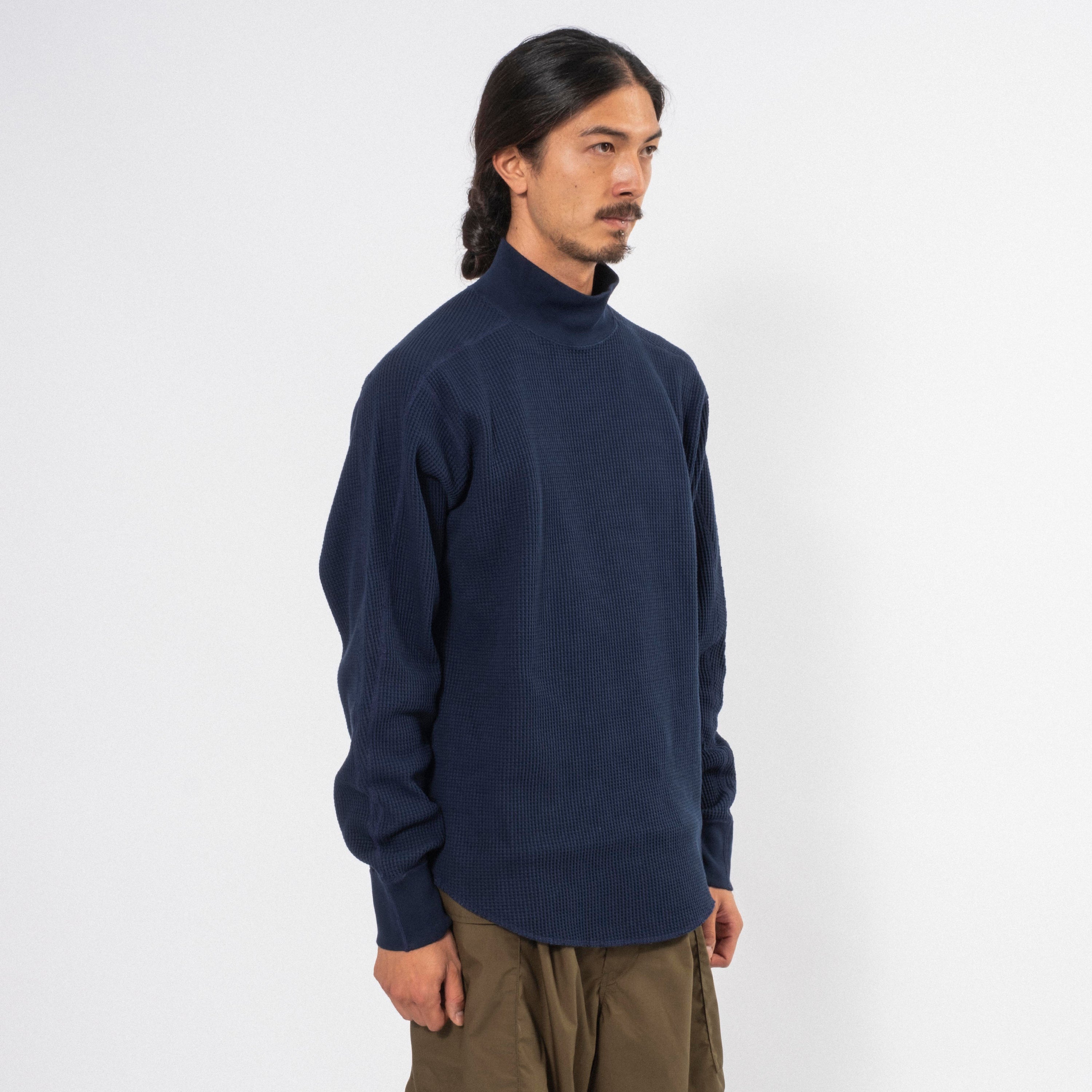 [NANAMICA] MOCK NECK THERMAL SWEAT _ NAVY