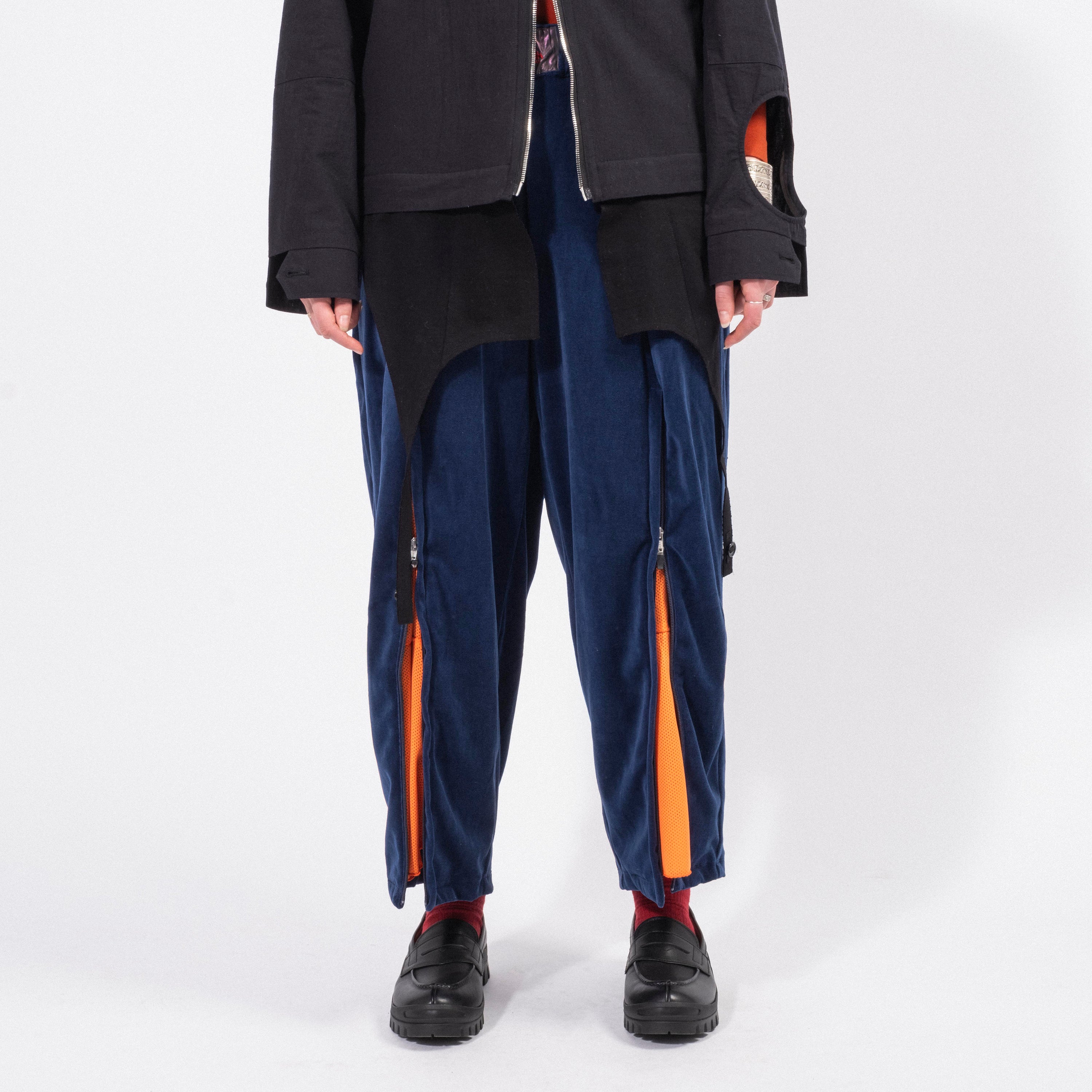 [LEH] 1063 ZIP WIDE TRACK PANTS _ NAVY