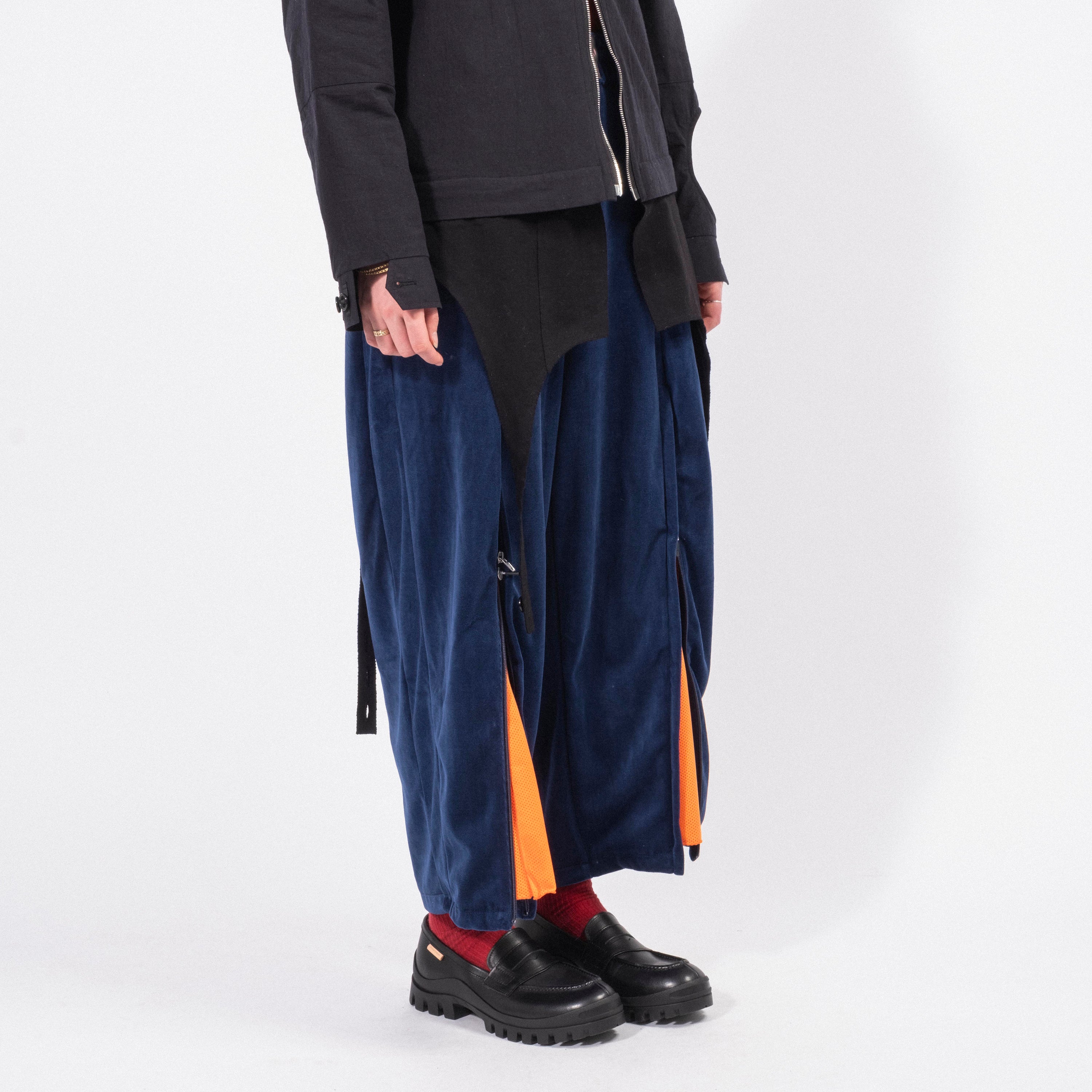 [LEH] 1063 ZIP WIDE TRACK PANTS _ NAVY
