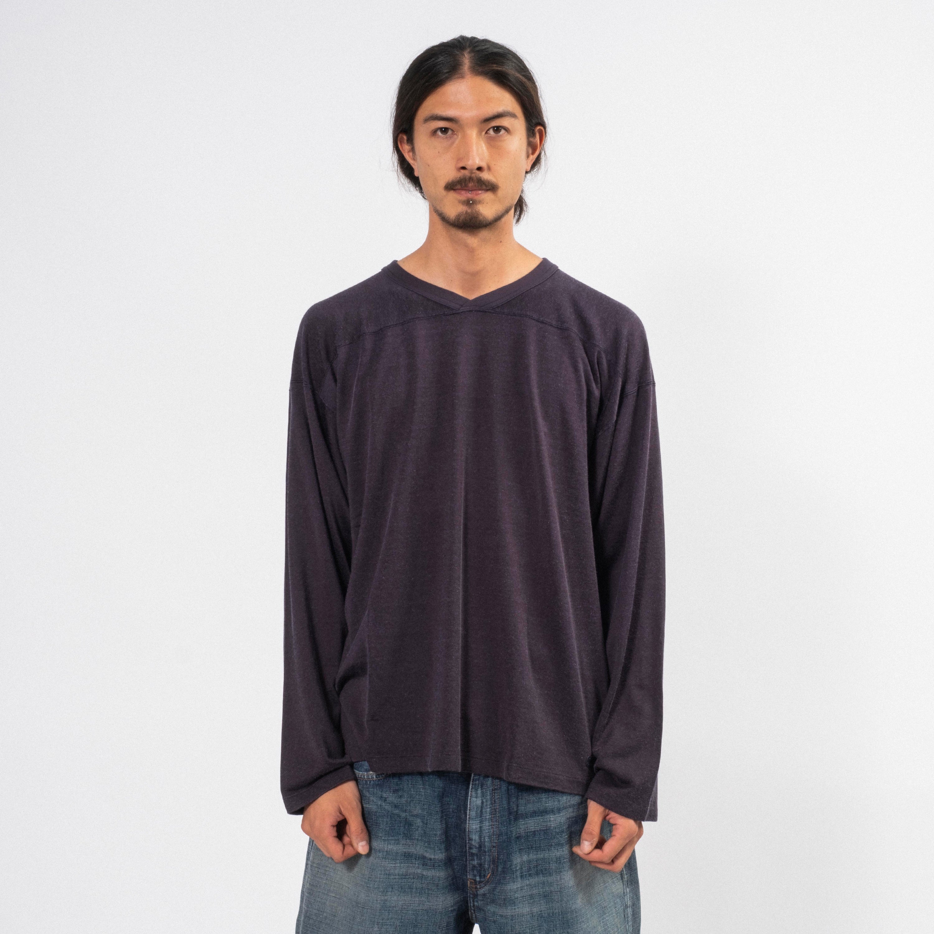 [NANAMICA] RAYON COTTON L/S TEE _ VINTAGE NAVY