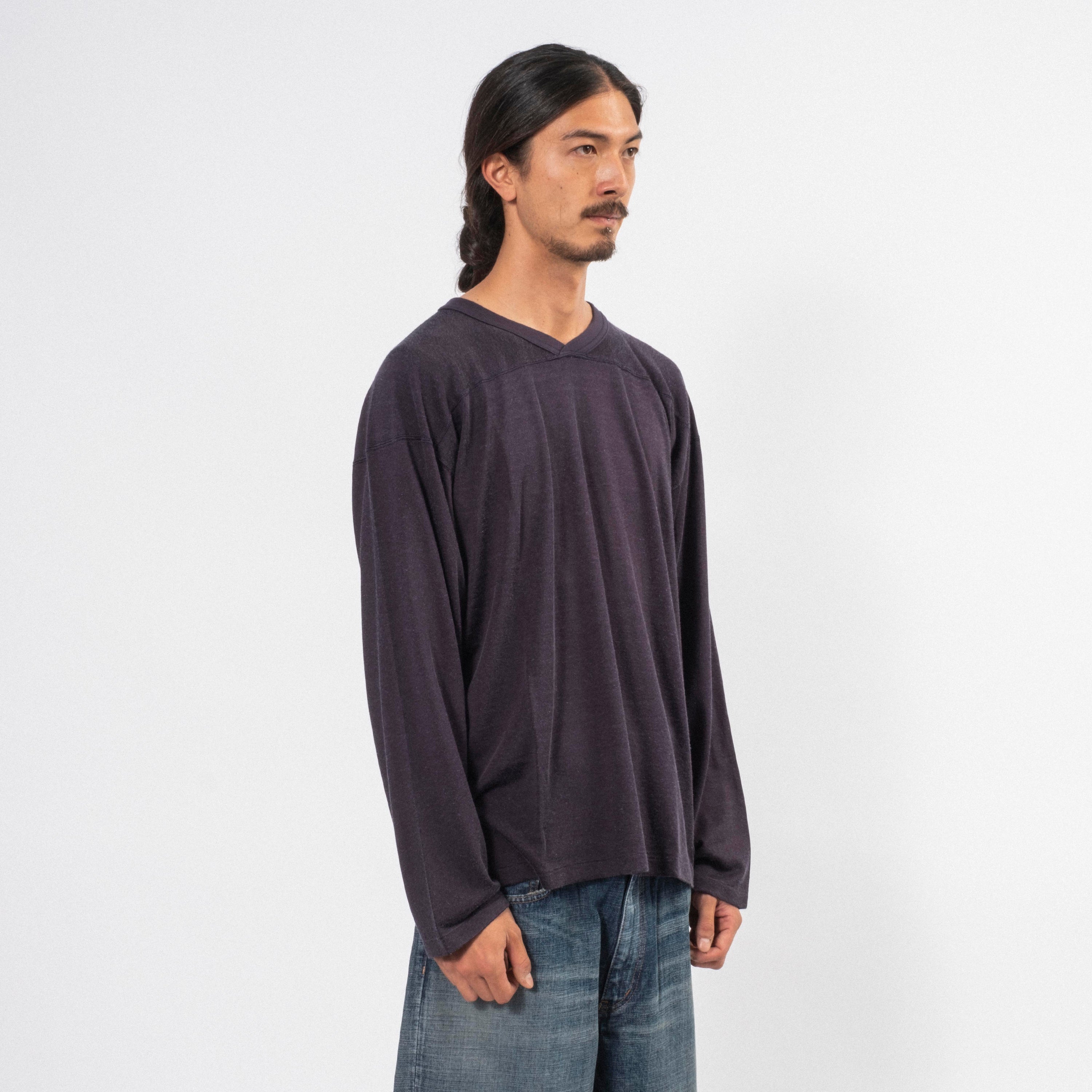 [NANAMICA] RAYON COTTON L/S TEE _ VINTAGE NAVY