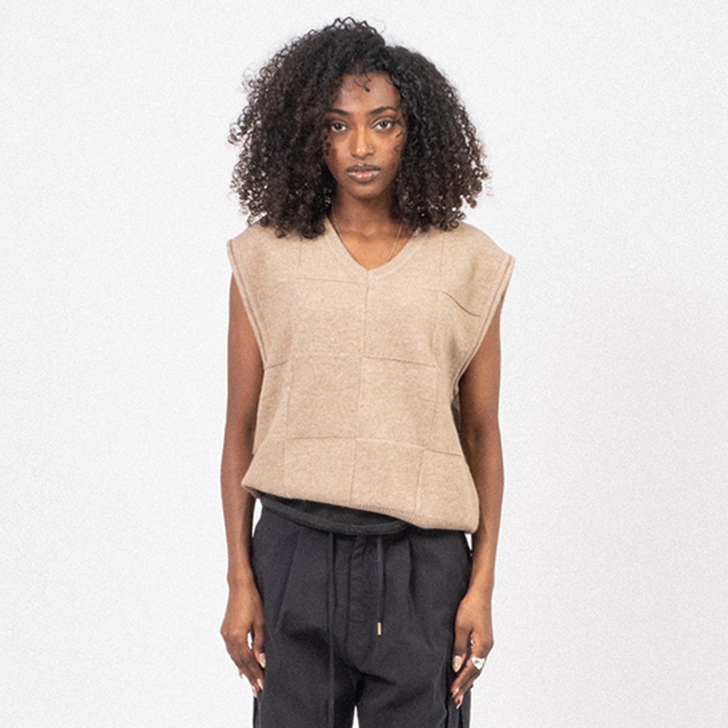 [DUNST] UNISEX ESSENTIAL KNIT VEST _ CAMEL