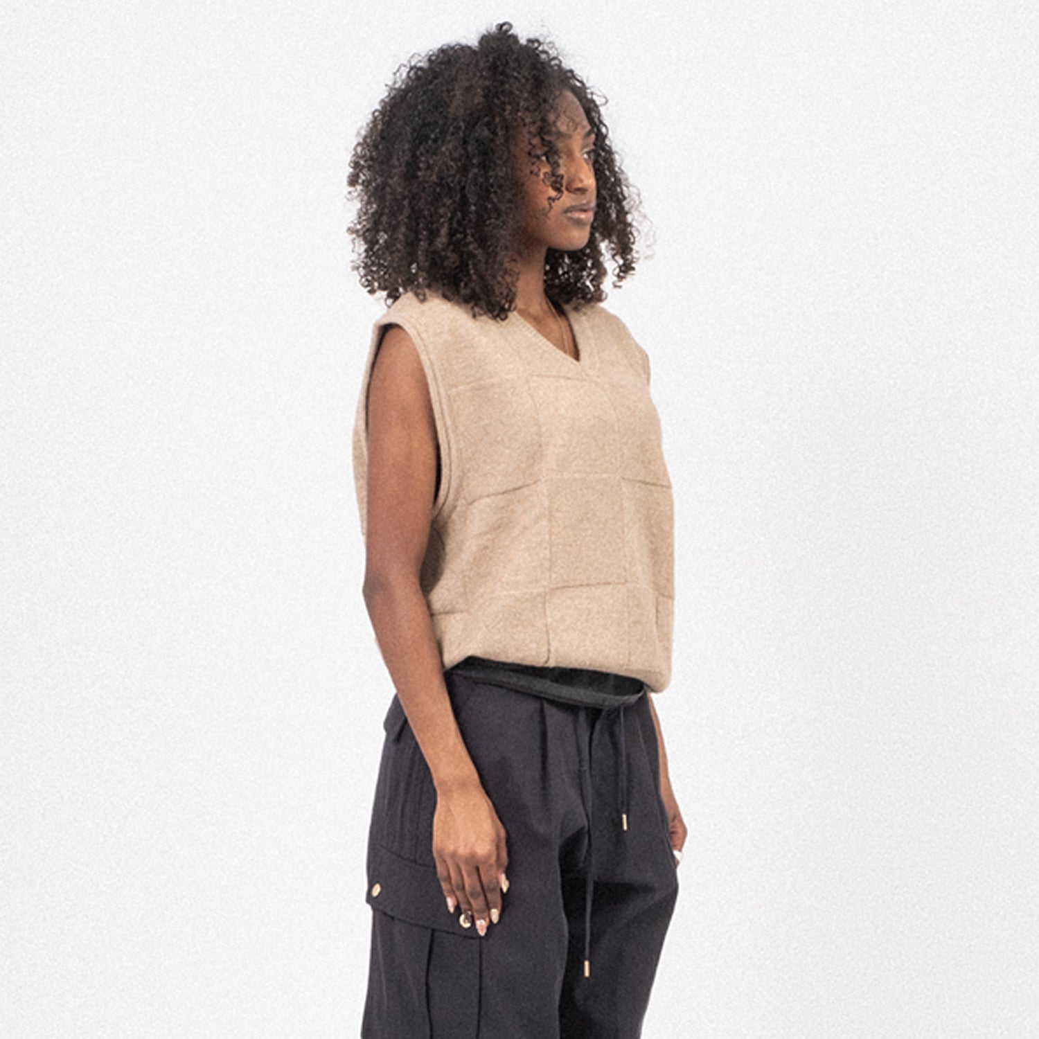 [DUNST] UNISEX ESSENTIAL KNIT VEST _ CAMEL