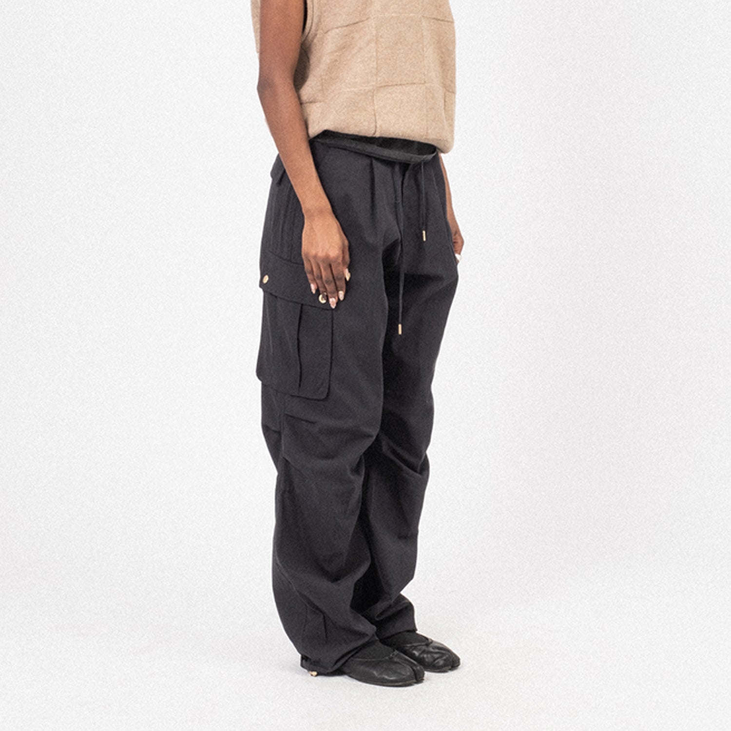 [DUNST] SEMI-WIDE CARGO PANTS _ NAVY