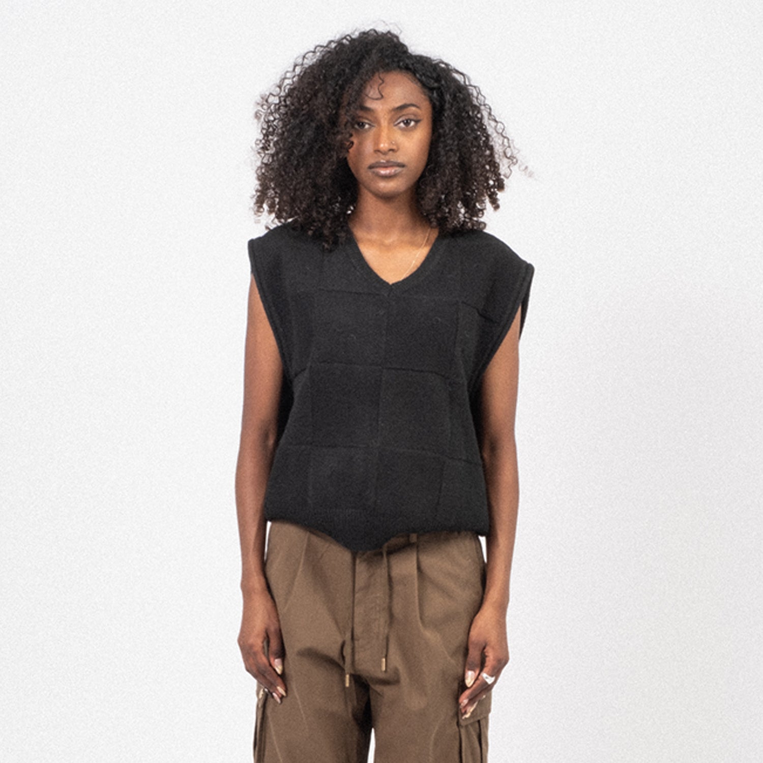 [DUNST] UNISEX ESSENTIAL KNIT VEST _ BLACK