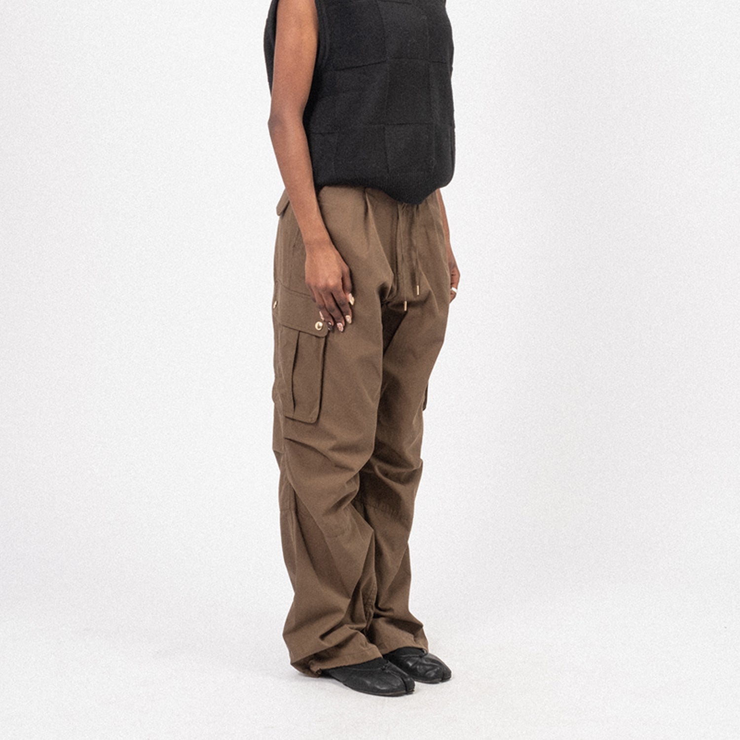 [DUNST] SEMI-WIDE CARGO PANTS _ KHAKI