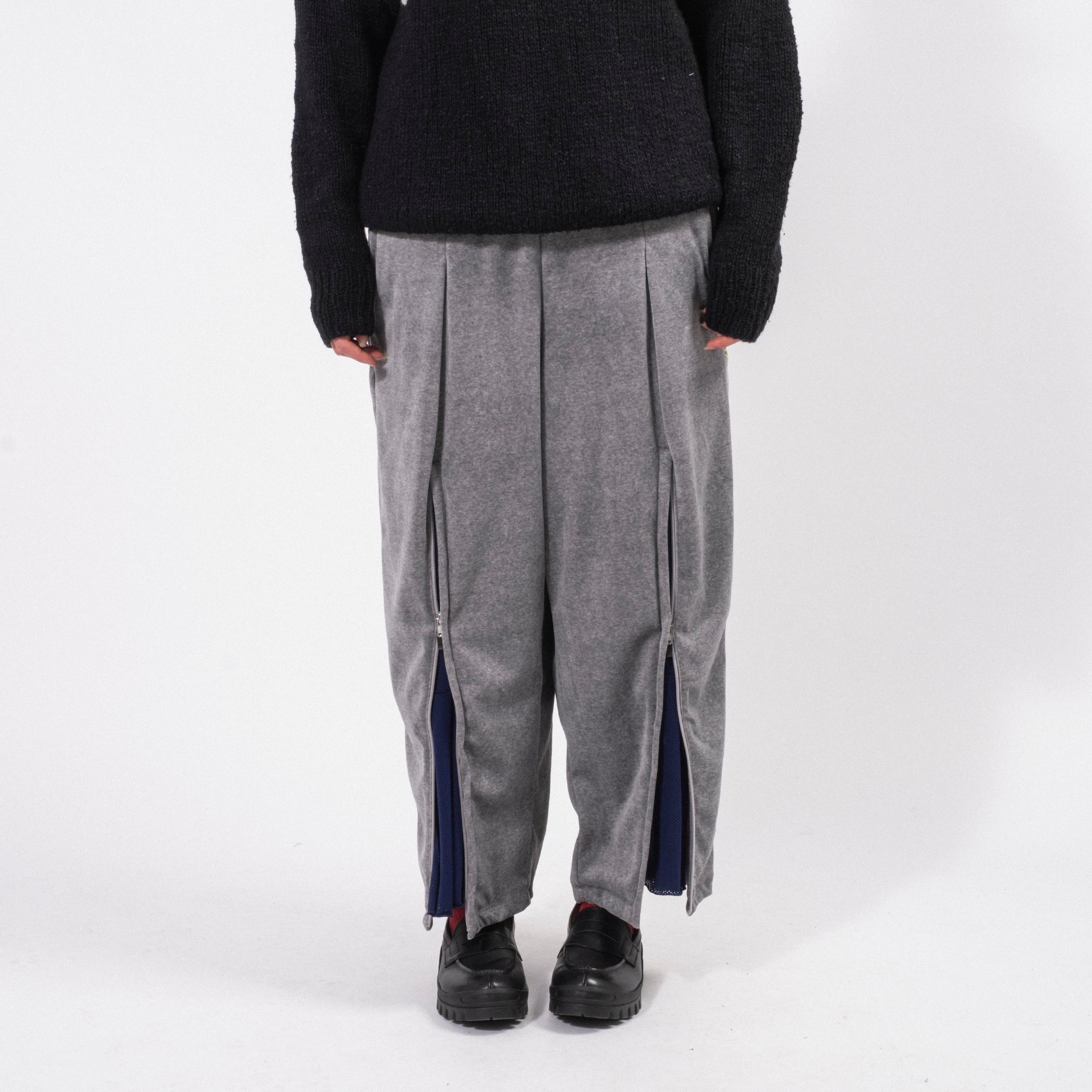 [LEH] 1063 ZIP WIDE TRACK PANTS _ LIGHT GREY