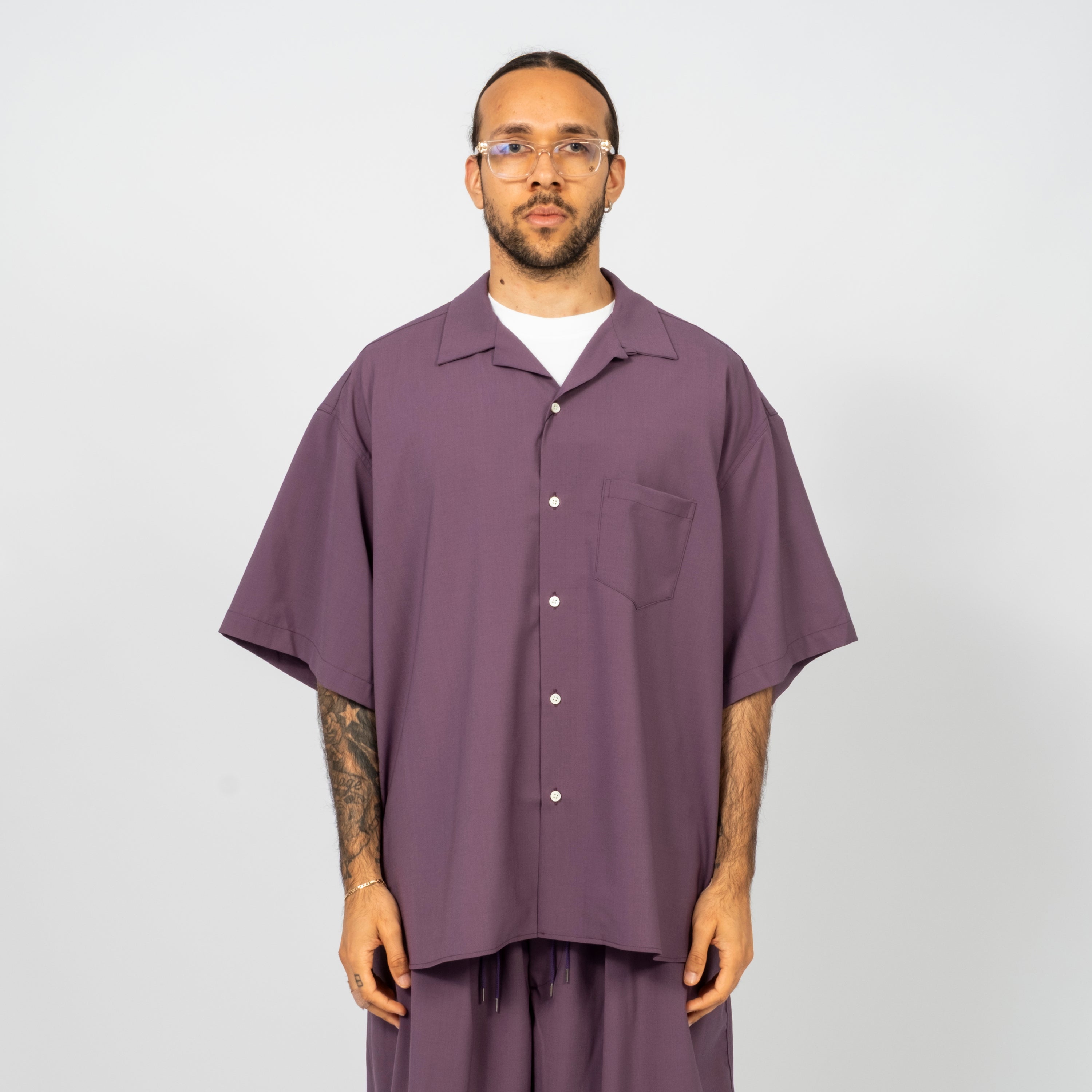[SILLAGE] RE-ENGINEERED OVERSHIRT SHORT SLEEVE _ PURPLE