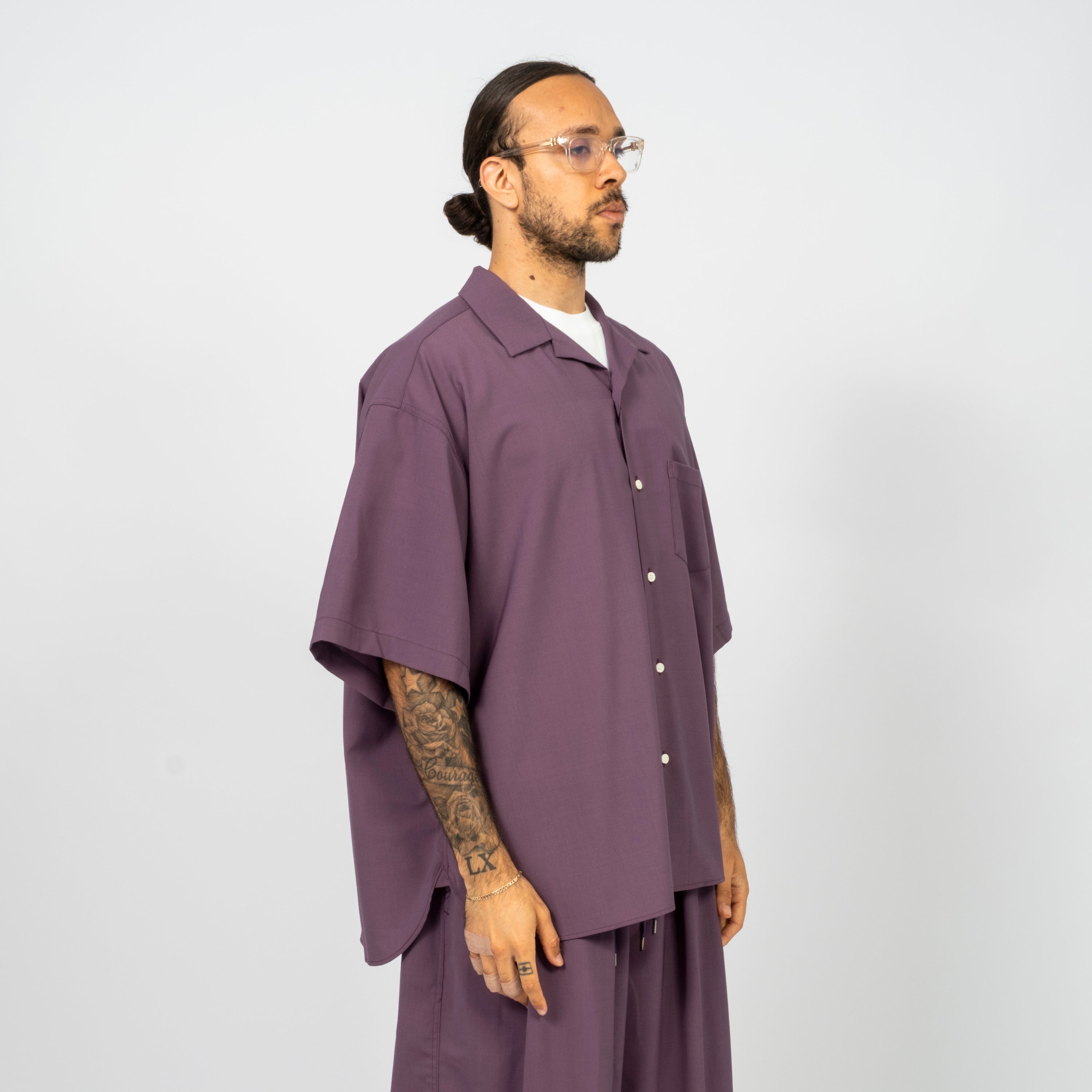 [SILLAGE] RE-ENGINEERED OVERSHIRT SHORT SLEEVE _ PURPLE