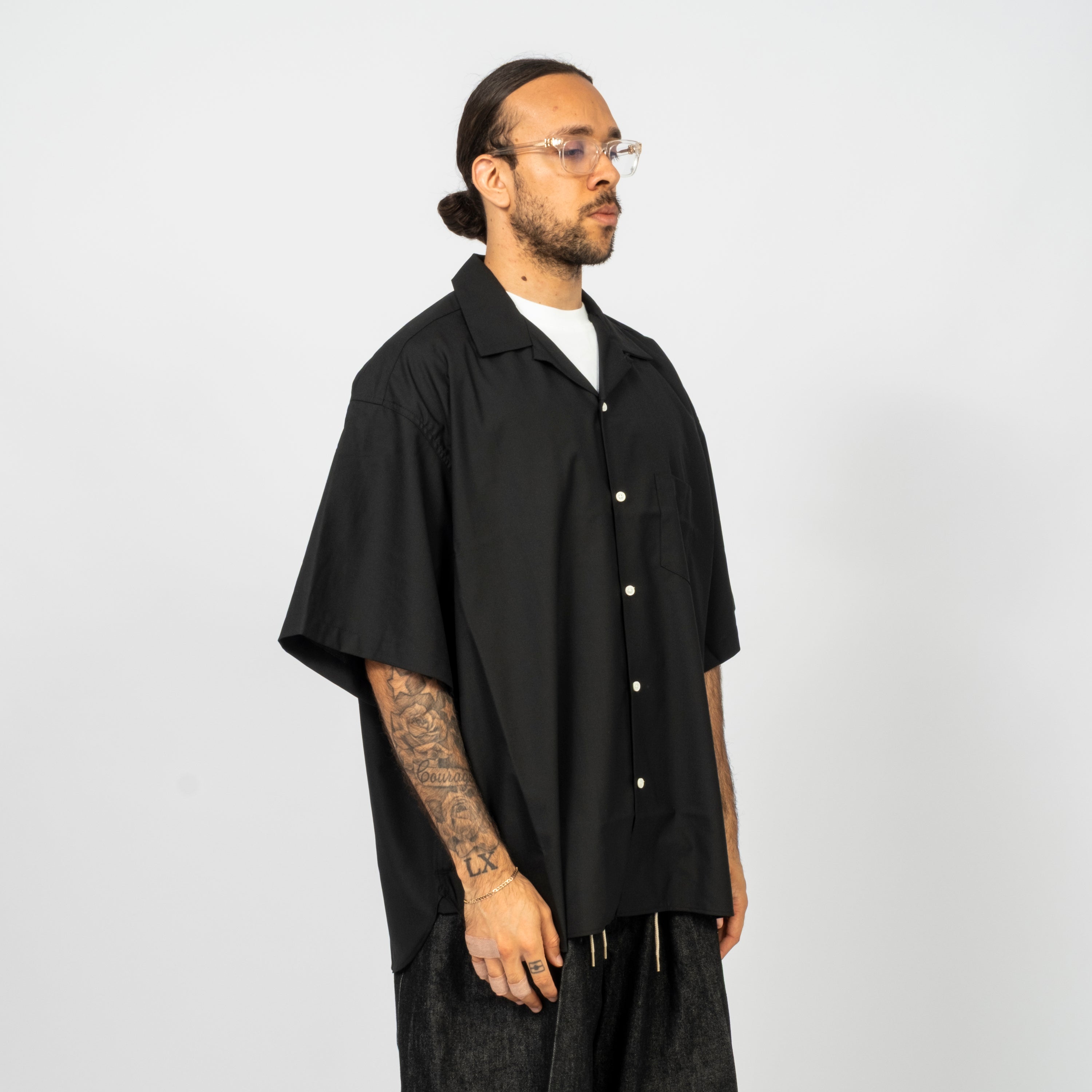 [SILLAGE] RE-ENGINEERED OVERSHIRT SHORT SLEEVE _ BLACK