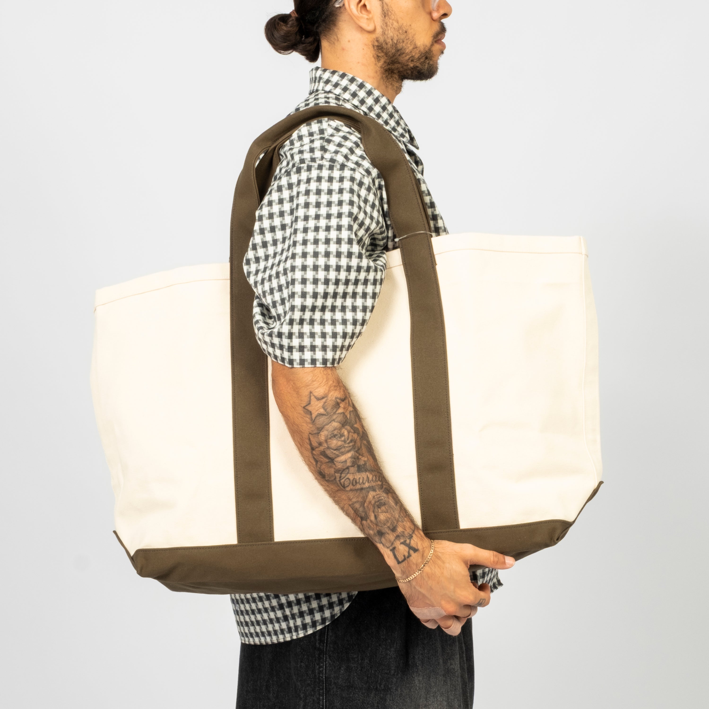 [SILLAGE] HUGE TOTE BAG _ KHAKI MIX