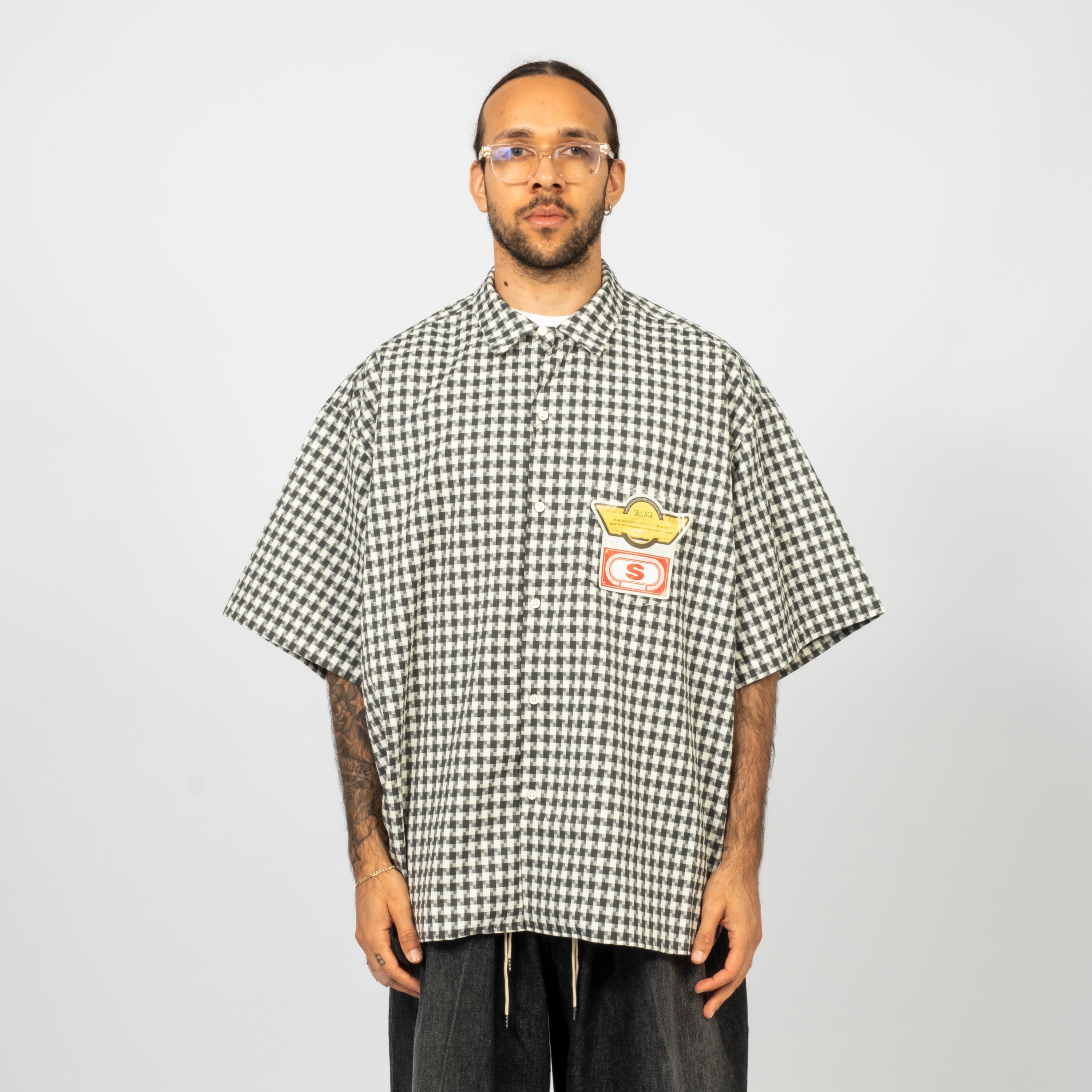[SILLAGE] RE-ENGINEERED OVERSHIRT SHORT SLEEVE DEADSTOCK _DIGITAL PLAID