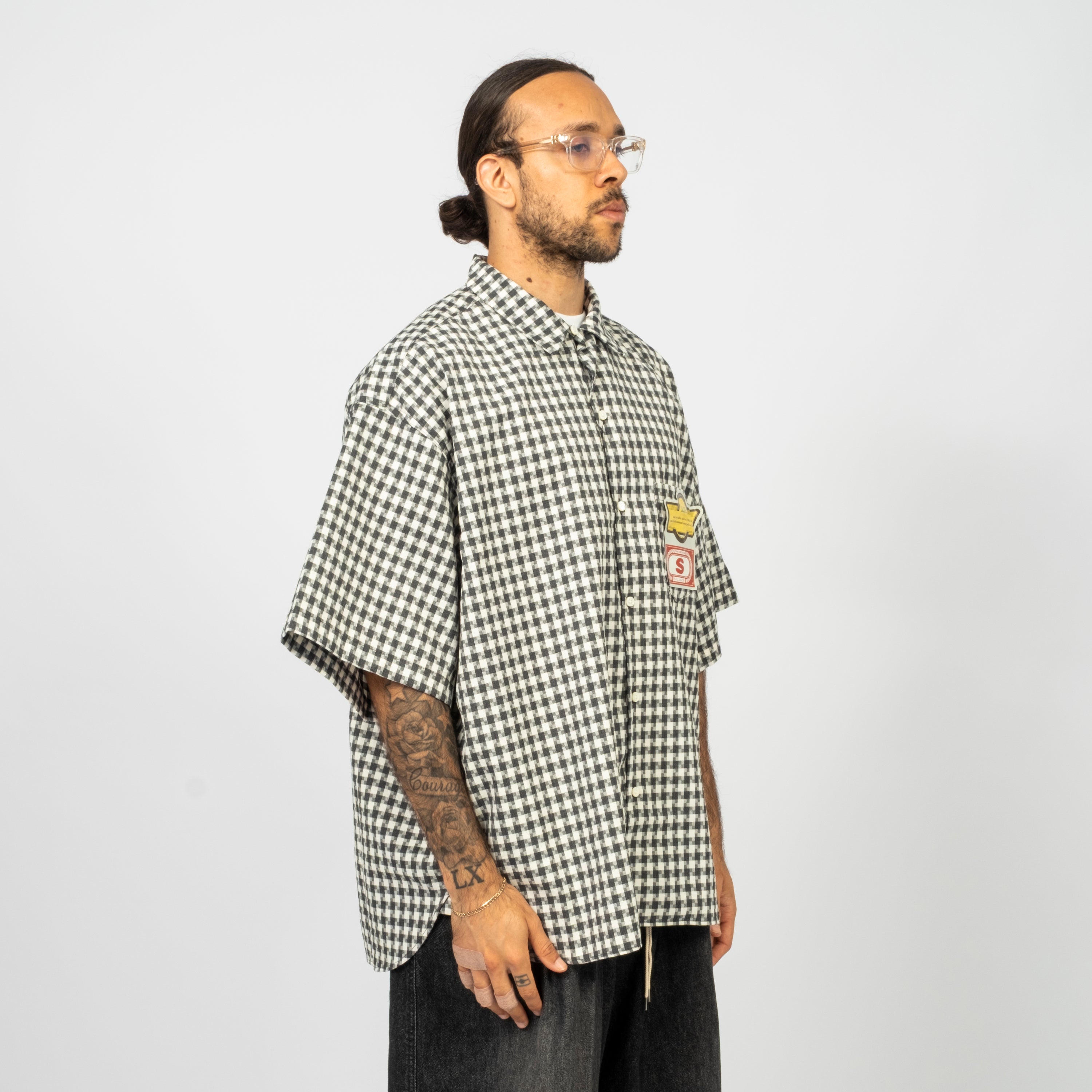[SILLAGE] RE-ENGINEERED OVERSHIRT SHORT SLEEVE DEADSTOCK _DIGITAL PLAID