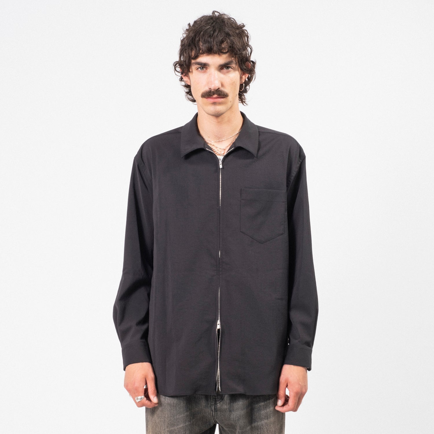 [YOKO SAKAMOTO] ZIP SHIRT _ BLACK