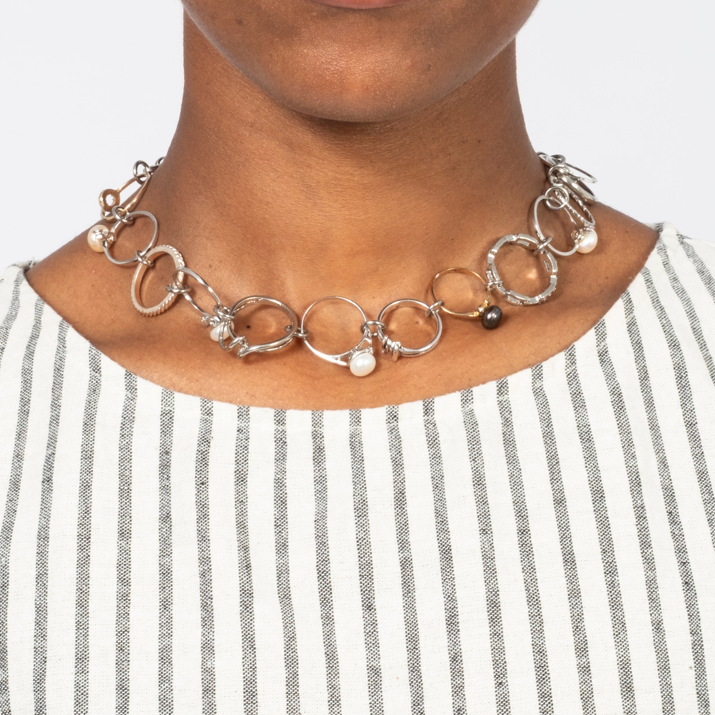 [52HZ LAB] MIXED RECYCLED RINGS NECKLACE