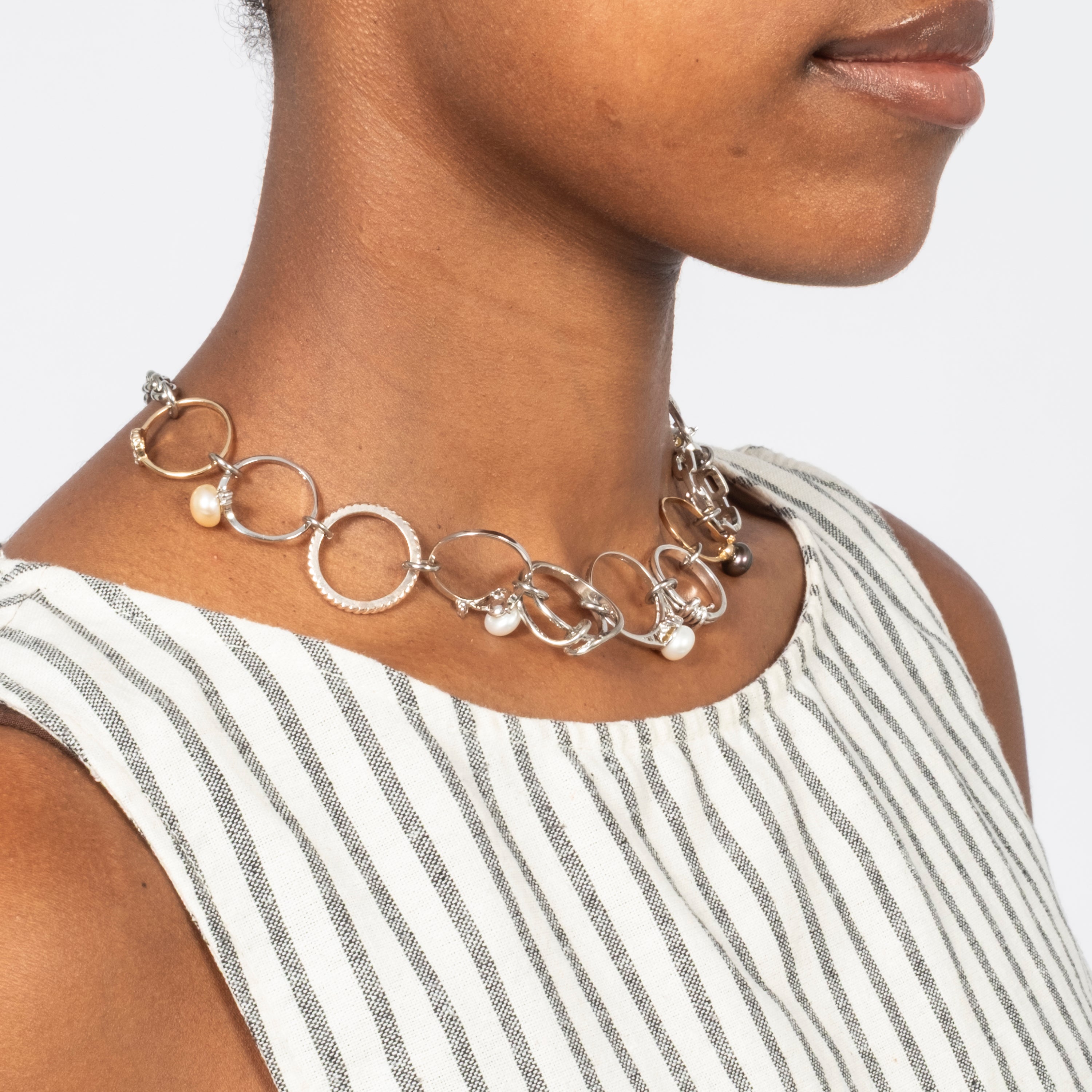 [52HZ LAB] MIXED RECYCLED RINGS NECKLACE