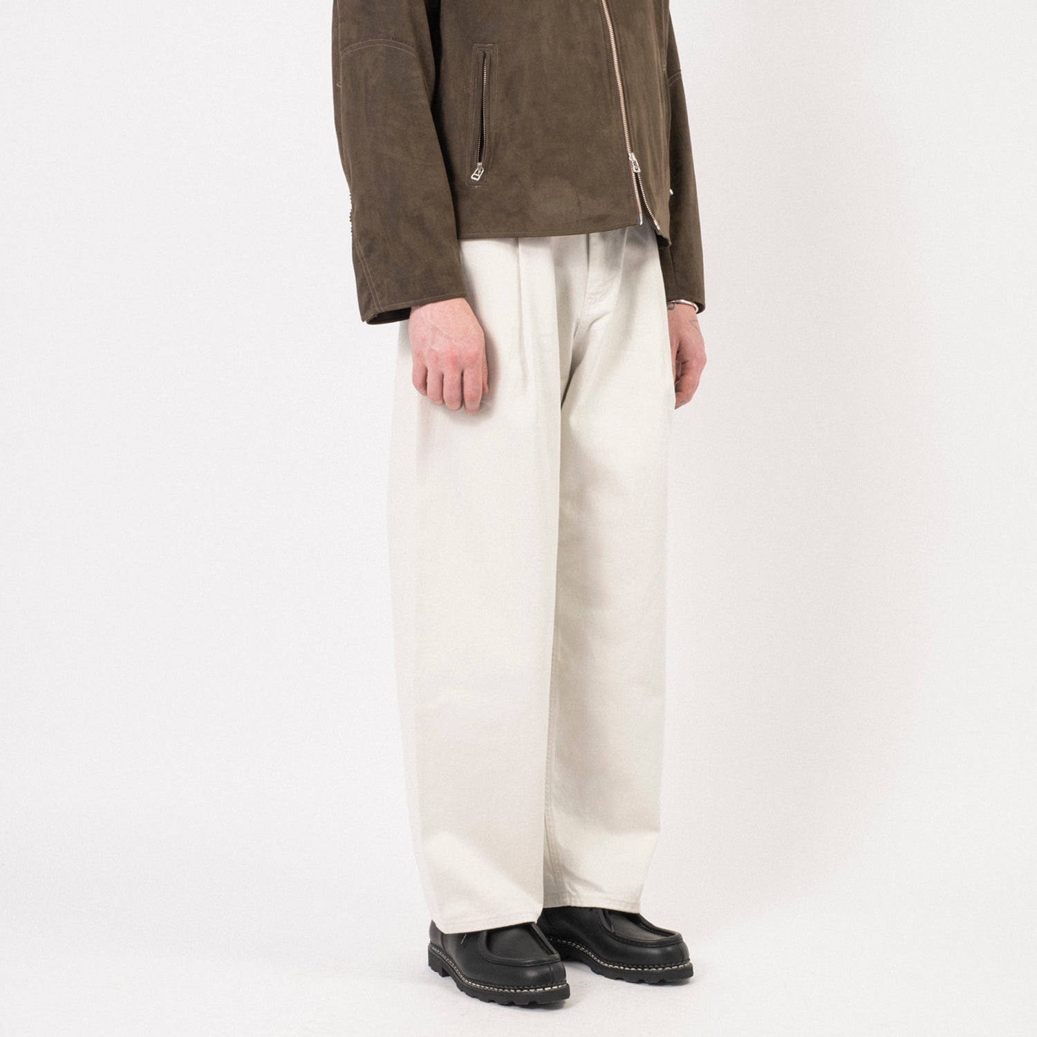 [YOUTH] STRUCTURED WIDE DENIM PANTS _ LIGHT GREY