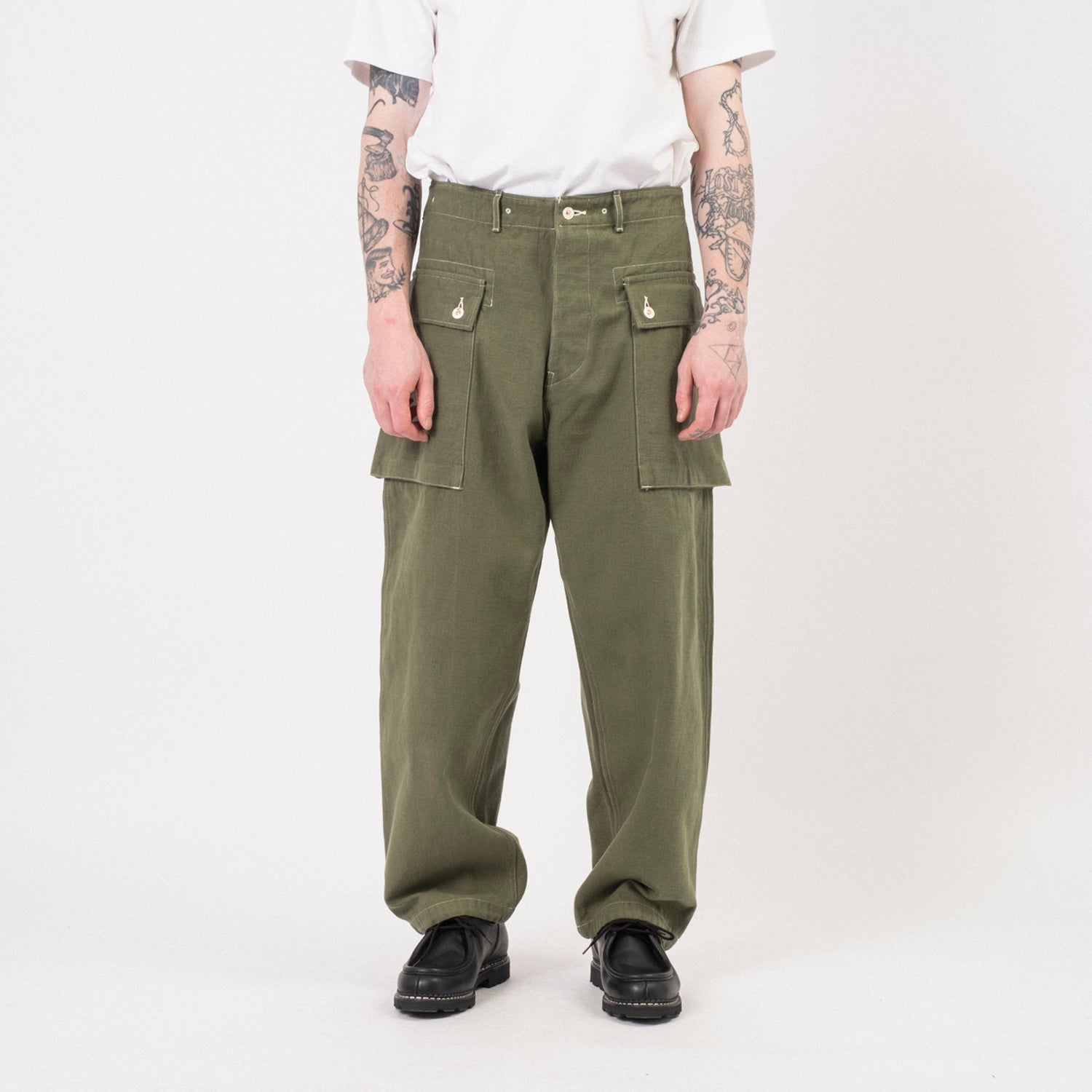 [HERILL] HL DENIM M44 TROUSERS _ OLIVE DRAB