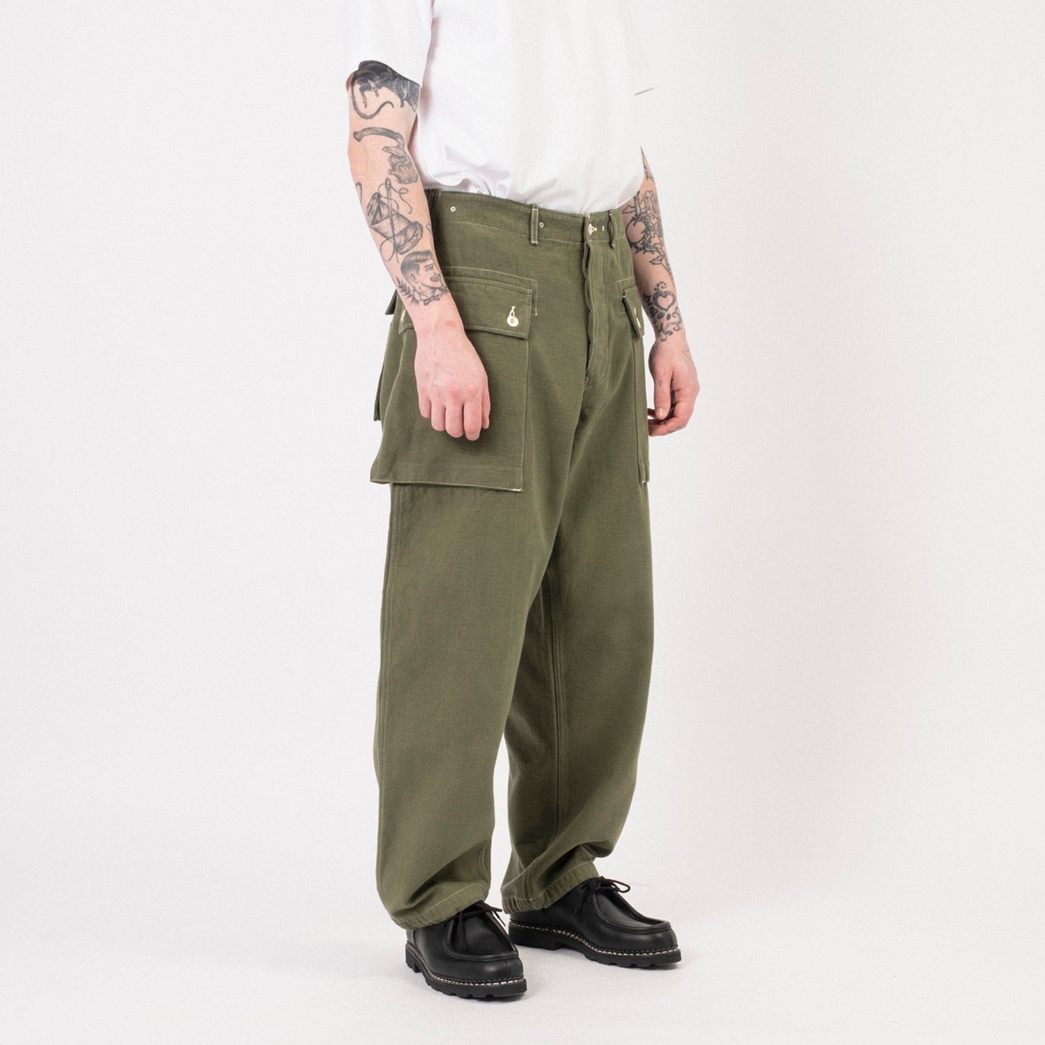 [HERILL] HL DENIM M44 TROUSERS _ OLIVE DRAB