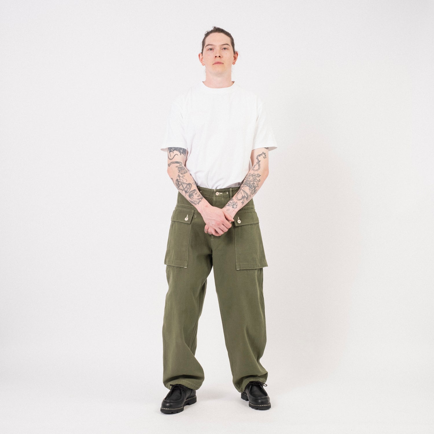 HERILL] HL DENIM M44 TROUSERS _ OLIVE DRAB