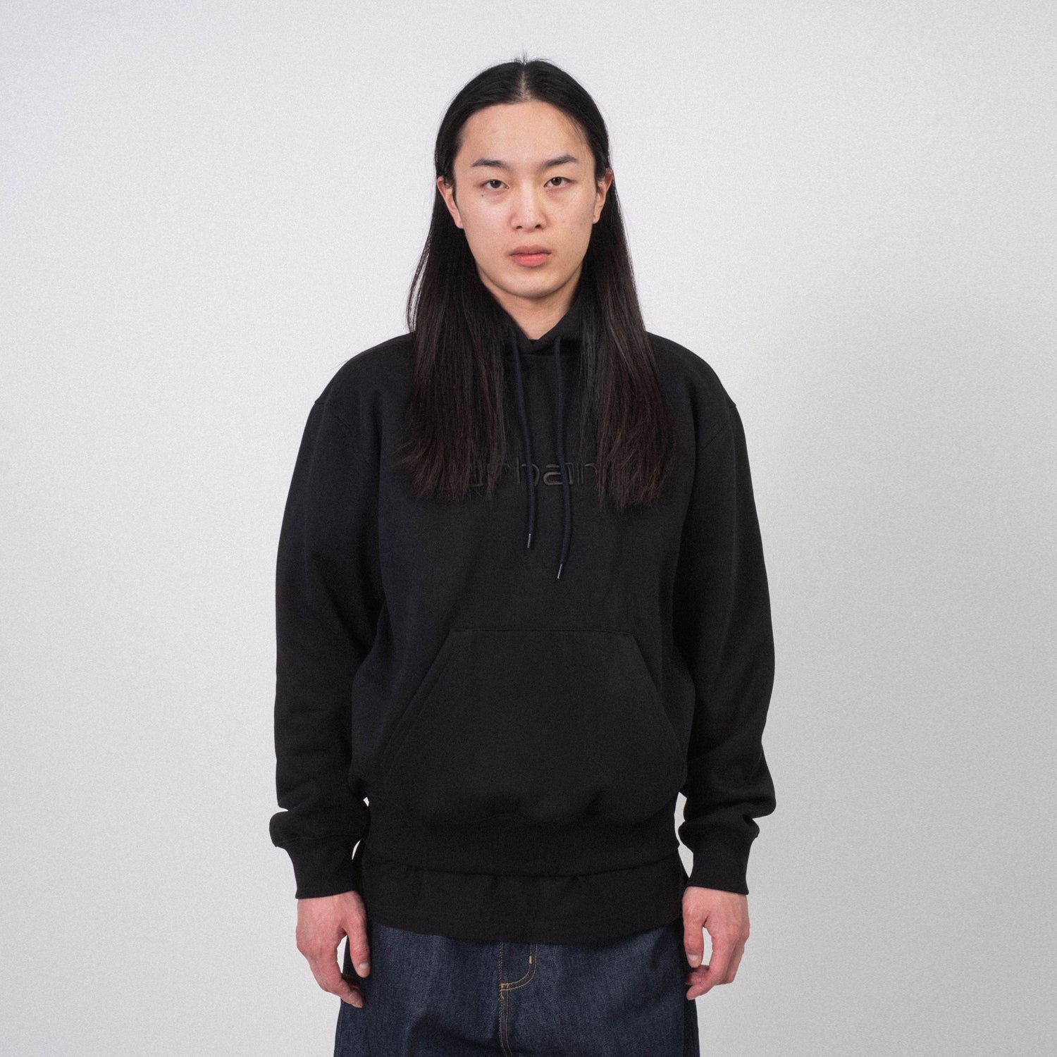 [CARHARTT] HOODED CARHARTT SWEAT _ BLACK/BLACK