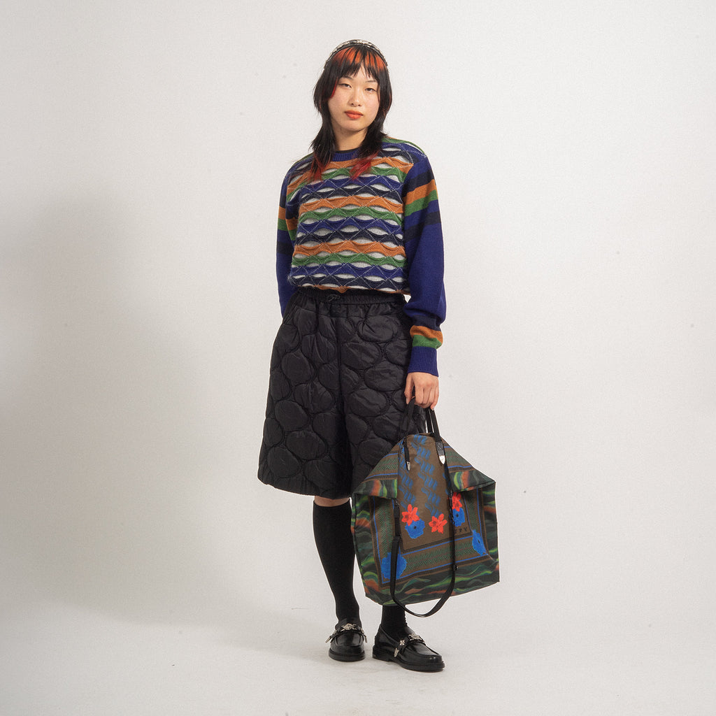 [TOGA PULLA] SLIT BORDER KNIT PULLOVER TP32-XN206-E _ BLUE